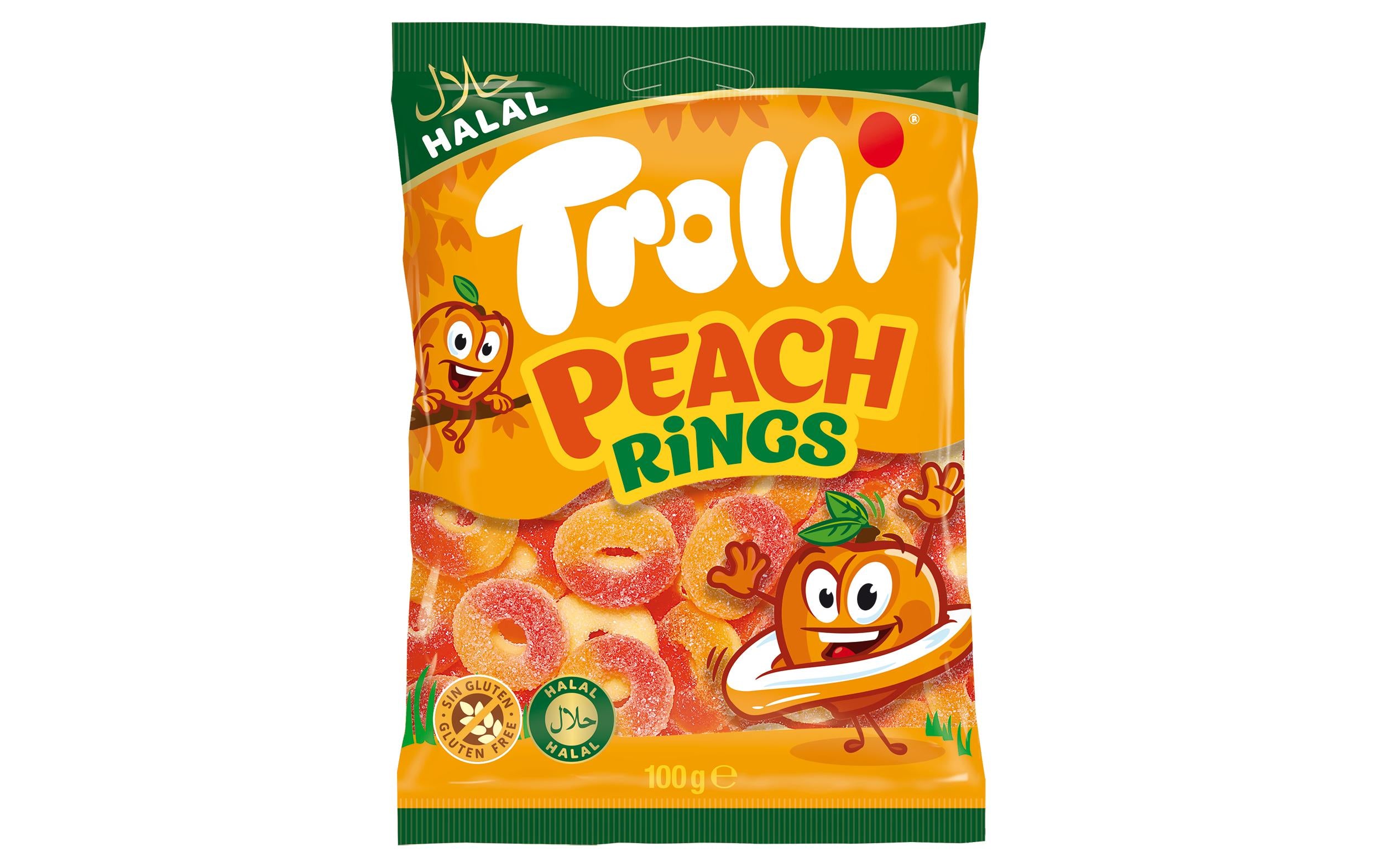 Trolli Gummibonbons Pfirsichringe 100 g