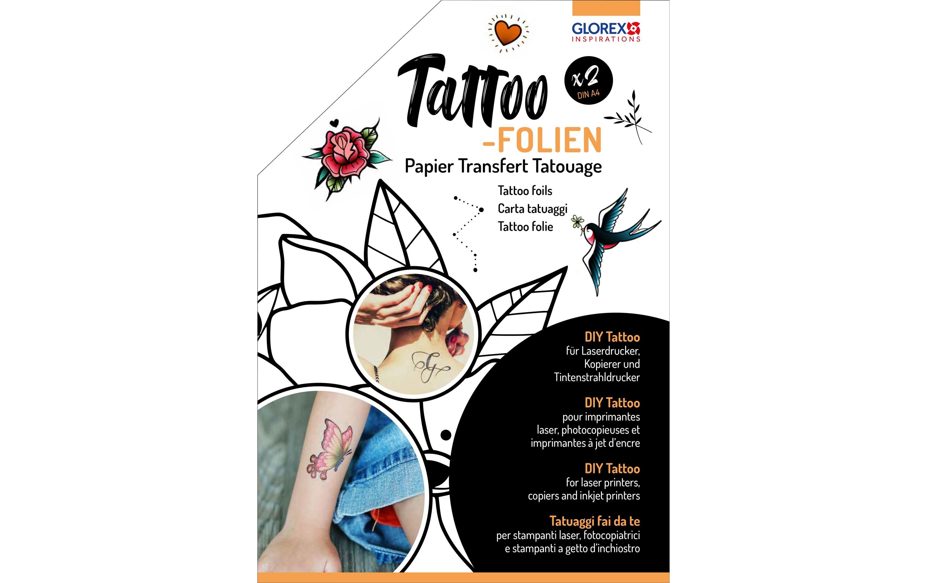 Glorex Tattoopapier Tattoo-Folie A4, 2 Stück