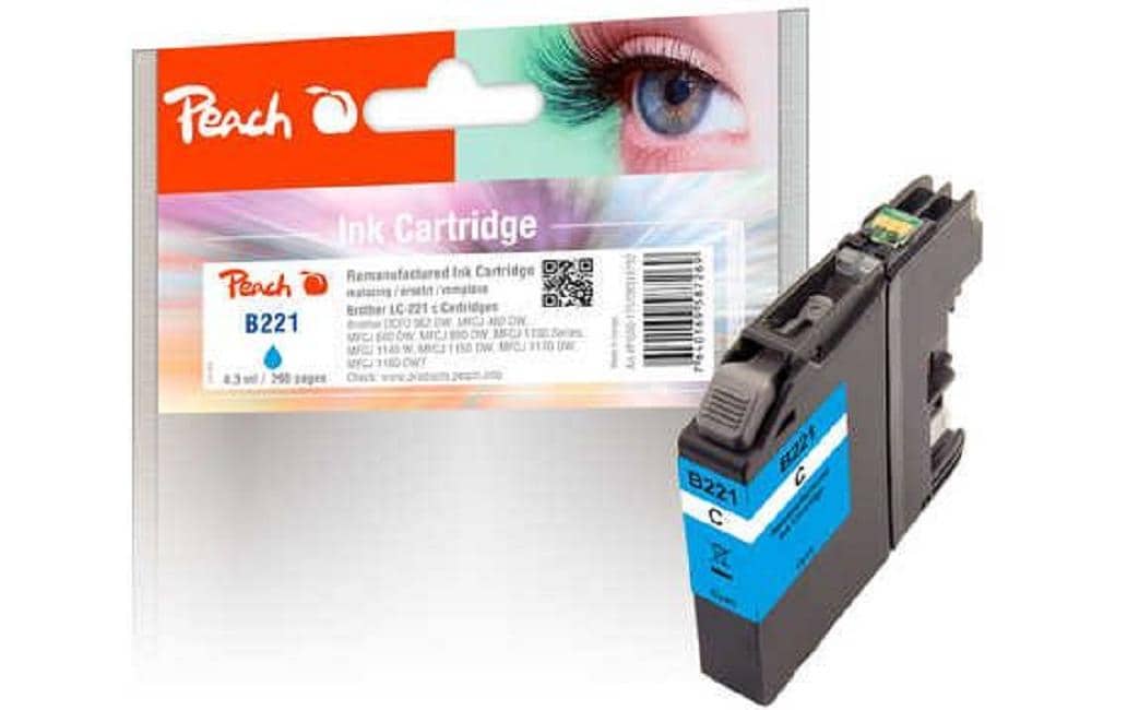 Peach Tinte Brother LC-221C Cyan