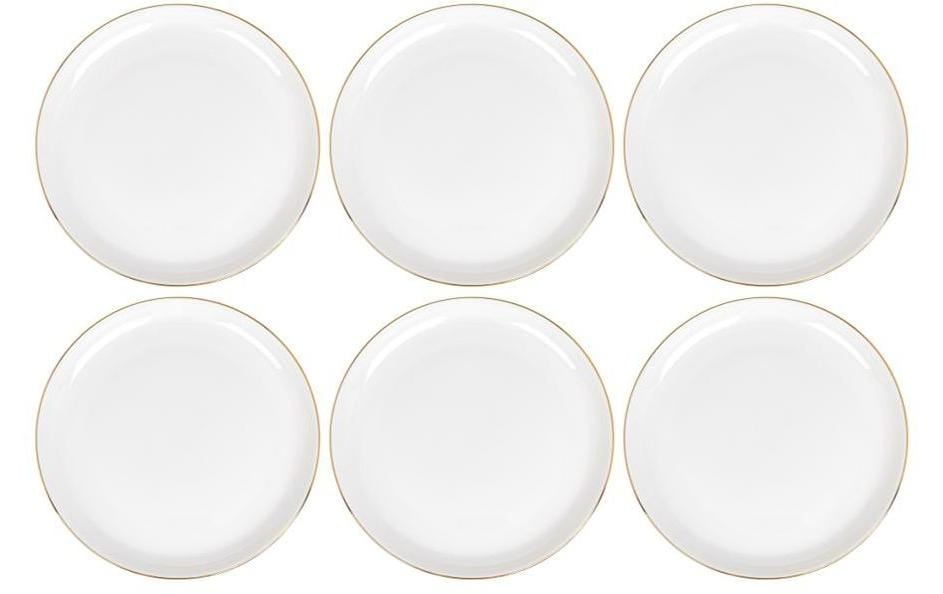 FURBER Frühstücks- & Dessertteller Ø 21 cm, 6 Stück, Weiss/Gold