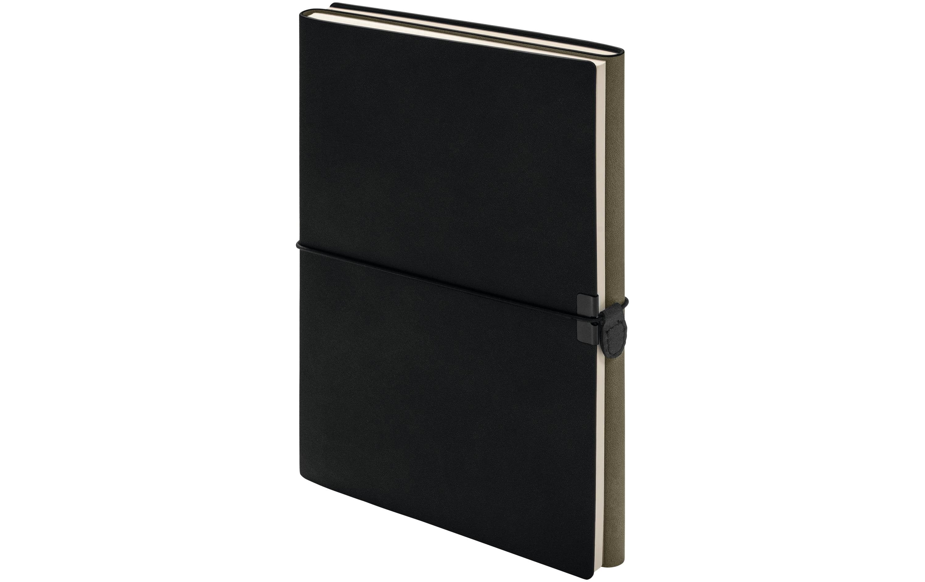 Kolma Notizbuch Smooth 2 in 1, A5, gepunktet/blanko, schwarz/olive