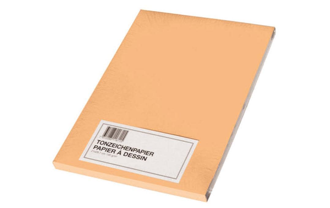 Papyrus Tonzeichenpapier A4, 130 g/m²,  100 Stück, Goldgelb