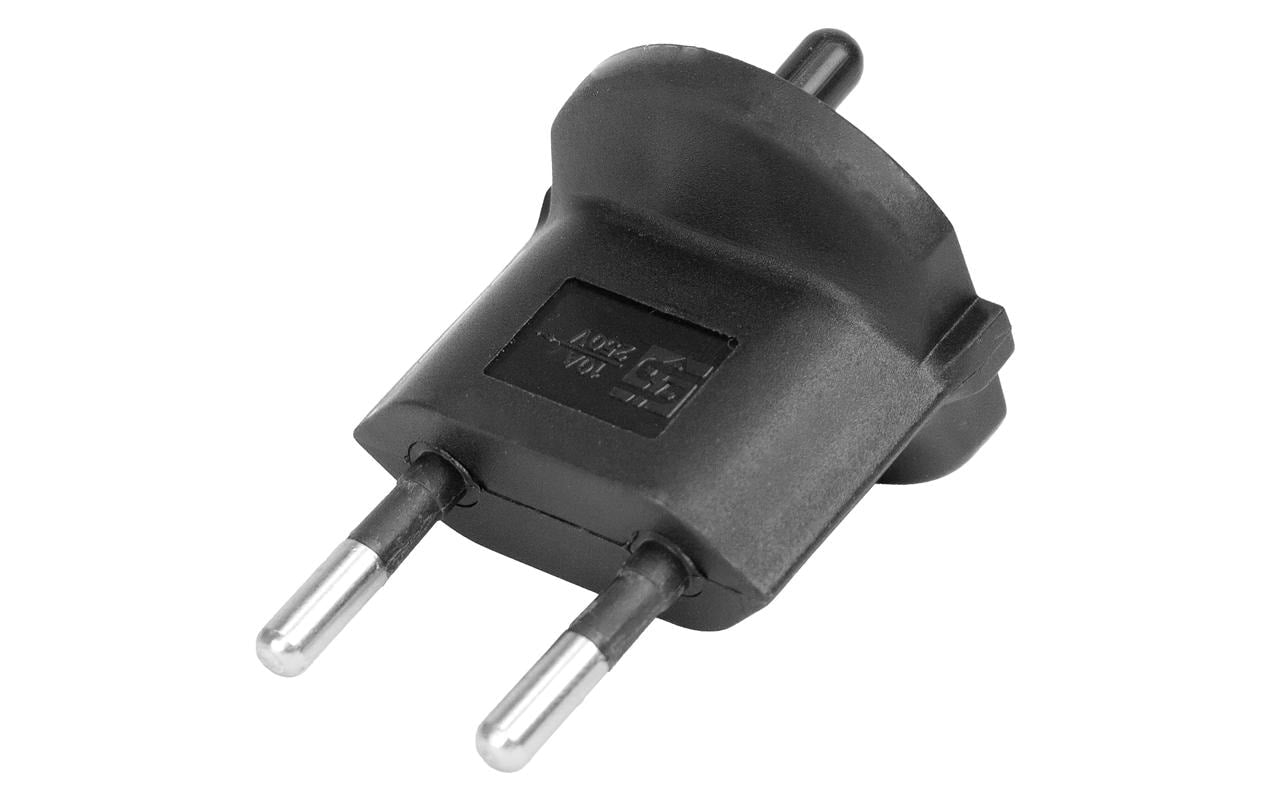 STEFFEN Fixadapter 2-Pol Deutschland CEE7 auf Schweiz T11 Schwarz