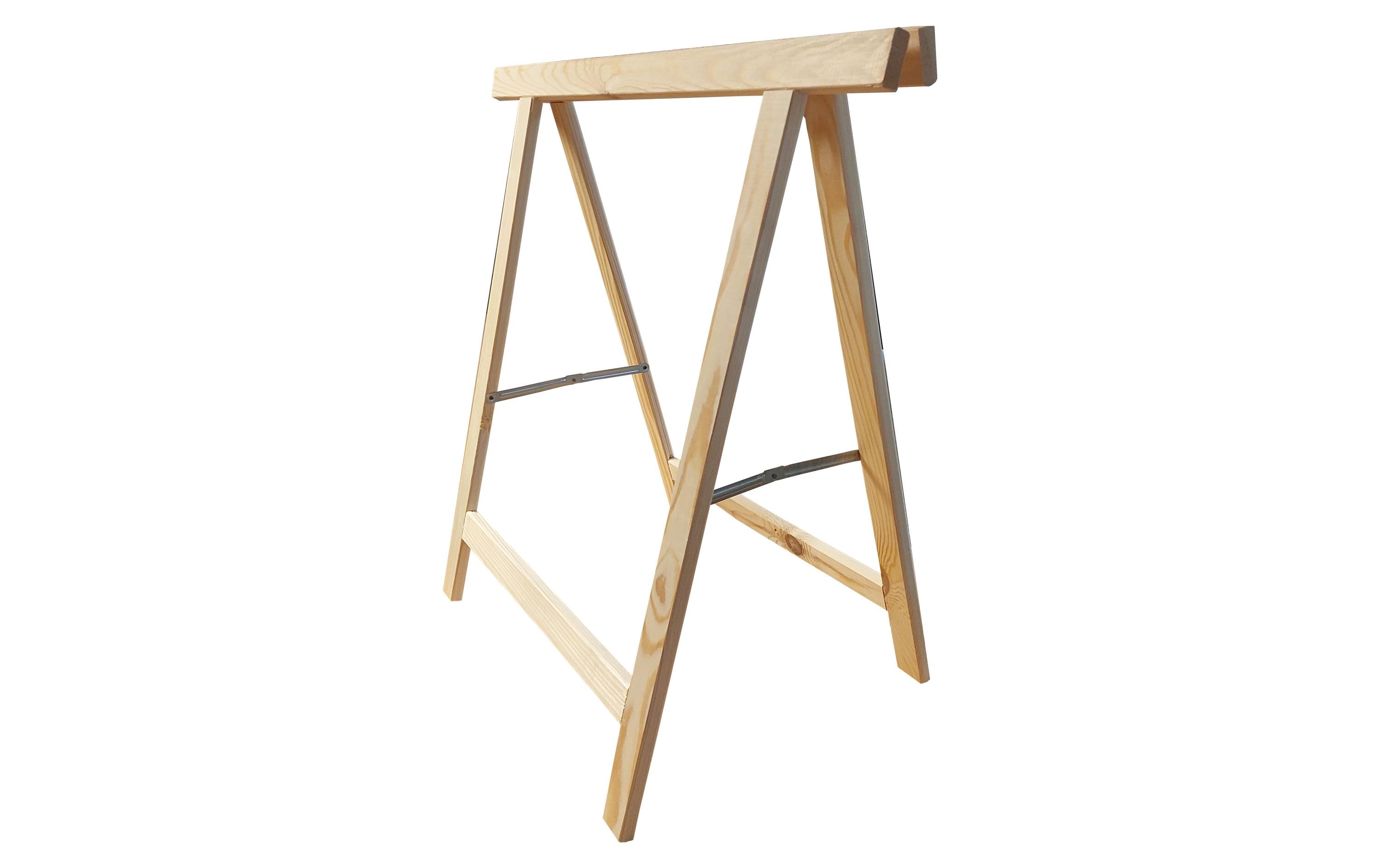 Holz Zollhaus Bockleiter aus Fichte 75 x 75 cm, Naturfarben