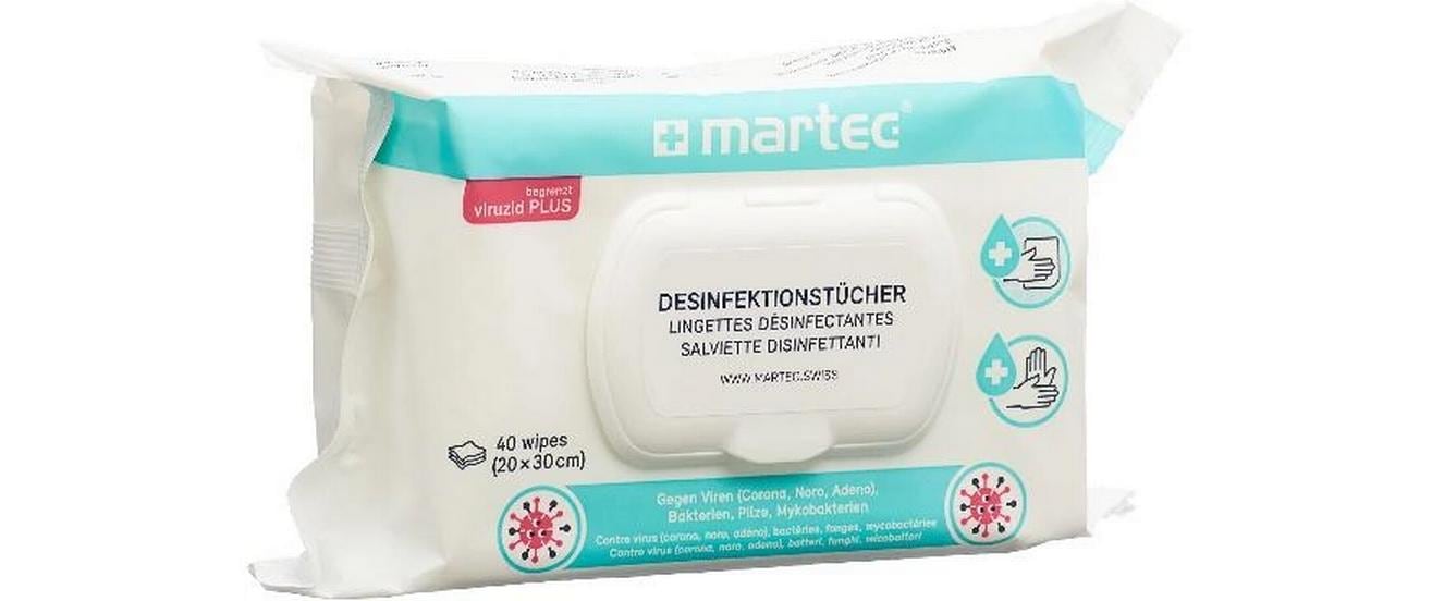 Martec Desinfektionstücher für die Hände mit Aloe Vera 40 Stück