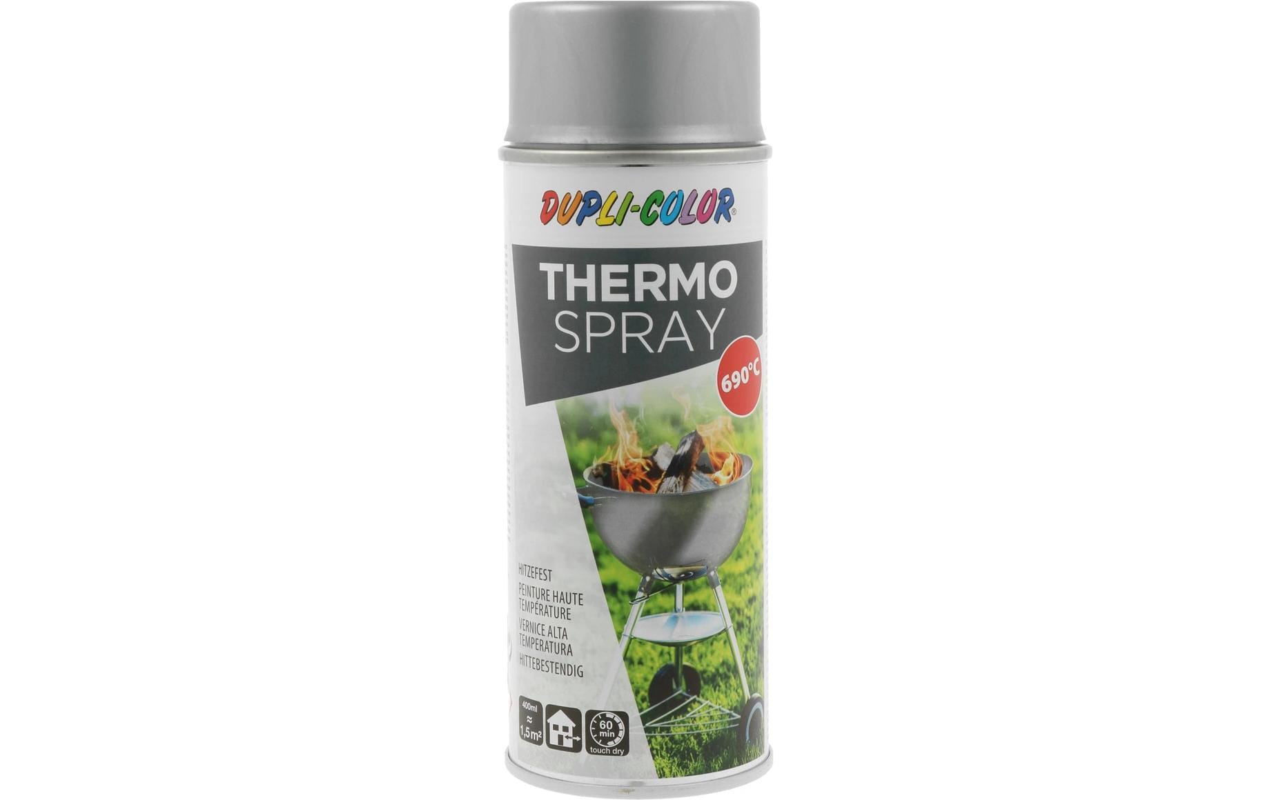 DUPLI-COLOR Hitzebeständige Sprühfarbe Thermo Spray Silber, 400 ml