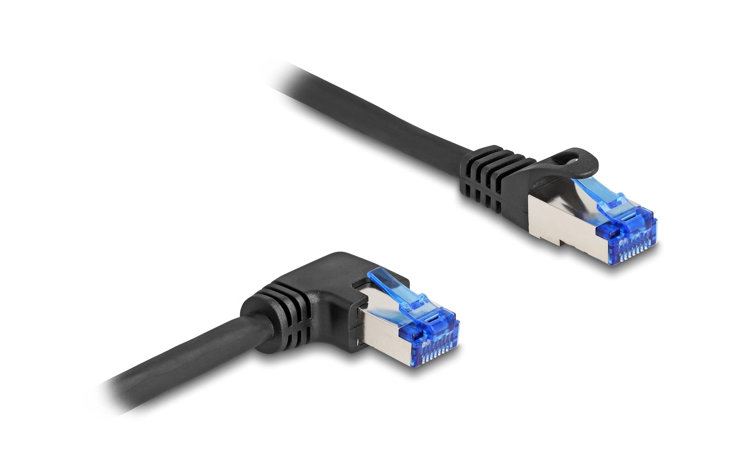 Delock Patchkabel rechts gewinkelt Cat 6A, S/FTP, 3 m, Schwarz