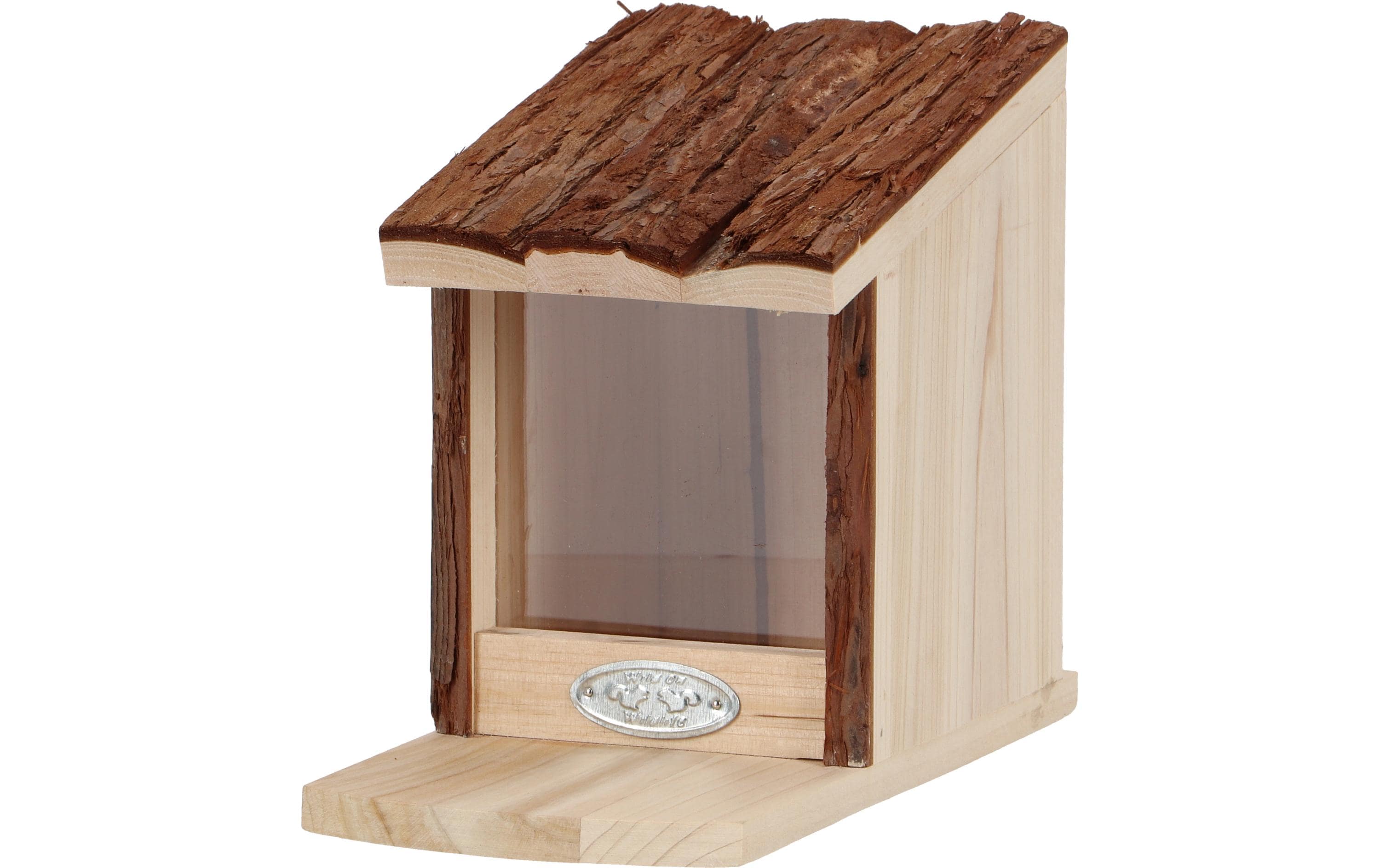Esschert Design Futterspender Eichhörnchenfutterhaus mit Rindendach