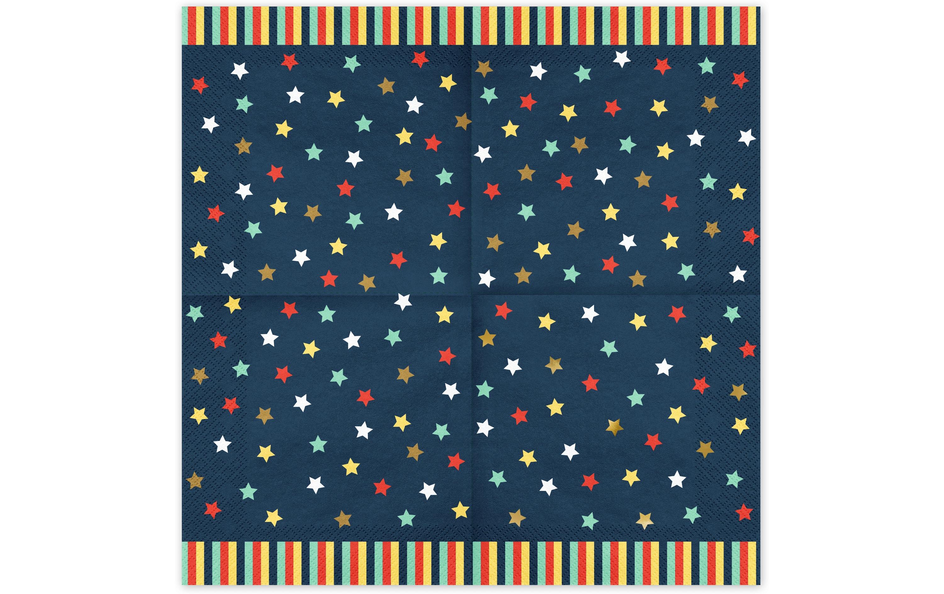 Partydeco Papierservietten Sterne 33 cm x 33 cm, 12 Stück