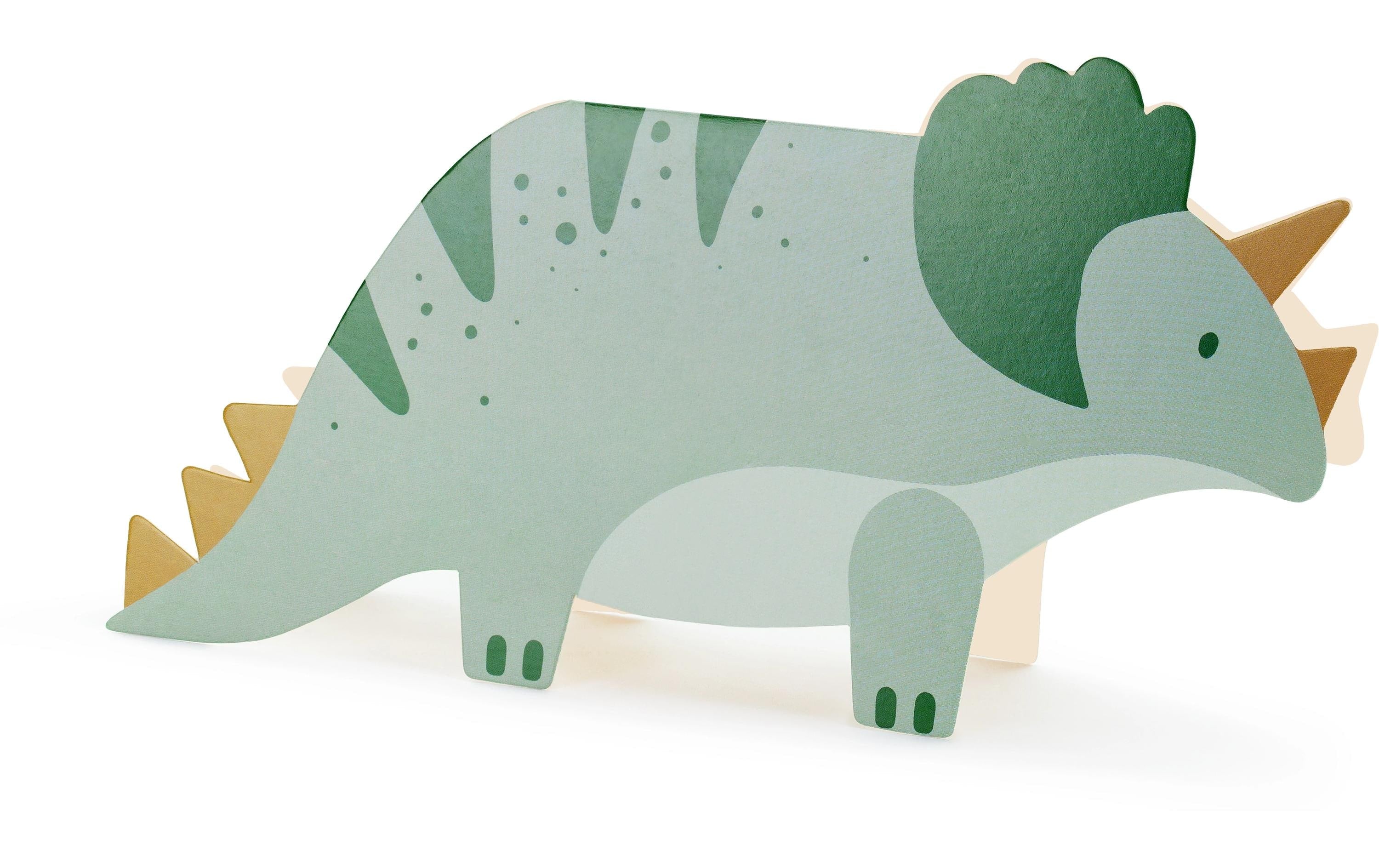 Partydeco Einladungskarte Triceratops 6 Stück