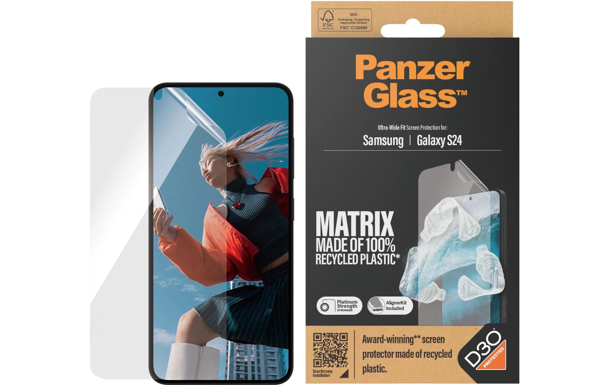 Panzerglass Displayschutz Ultra Wide Fit D3O PET Galaxy S24