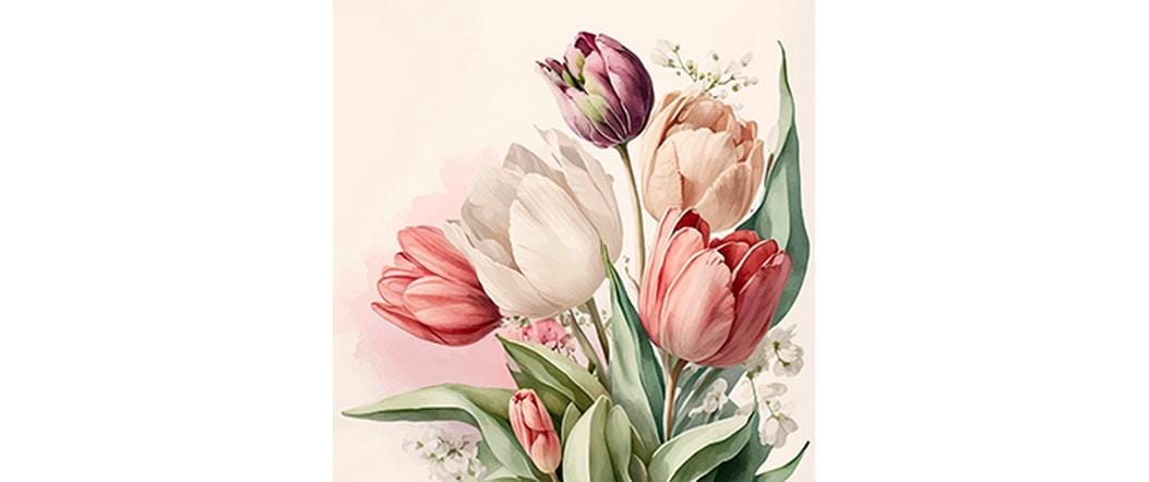 Braun + Company Papierservietten Vintage Tulip 33 cm x 33 cm, 20 Stück