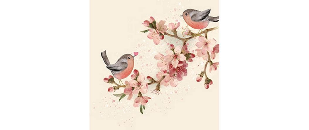 Braun + Company Papierservietten Cherry Blossom Love 33 cm x 33 cm, 20 Stück