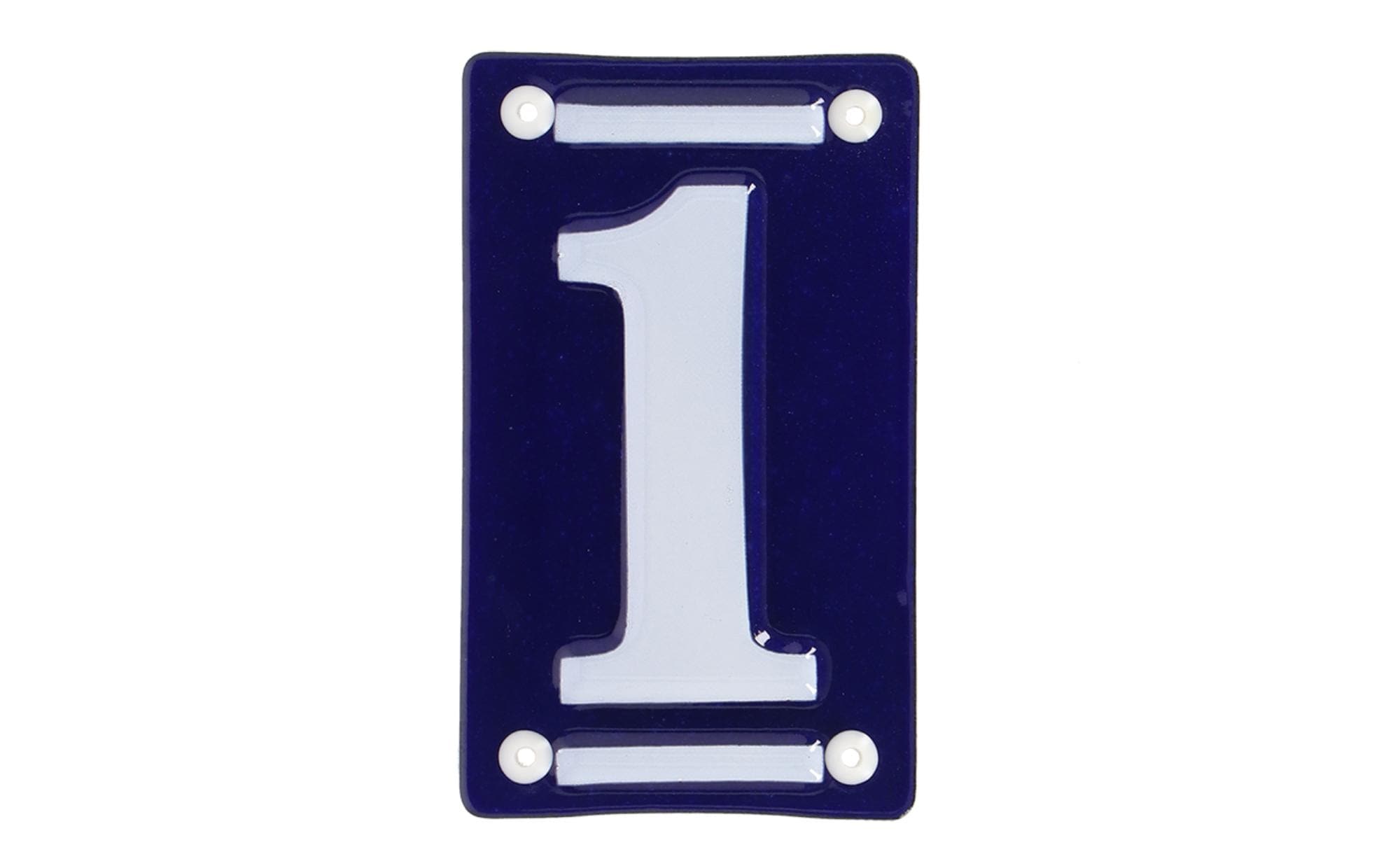 Esschert Design Hausnummer 1 7 cm, Blau/Weiss
