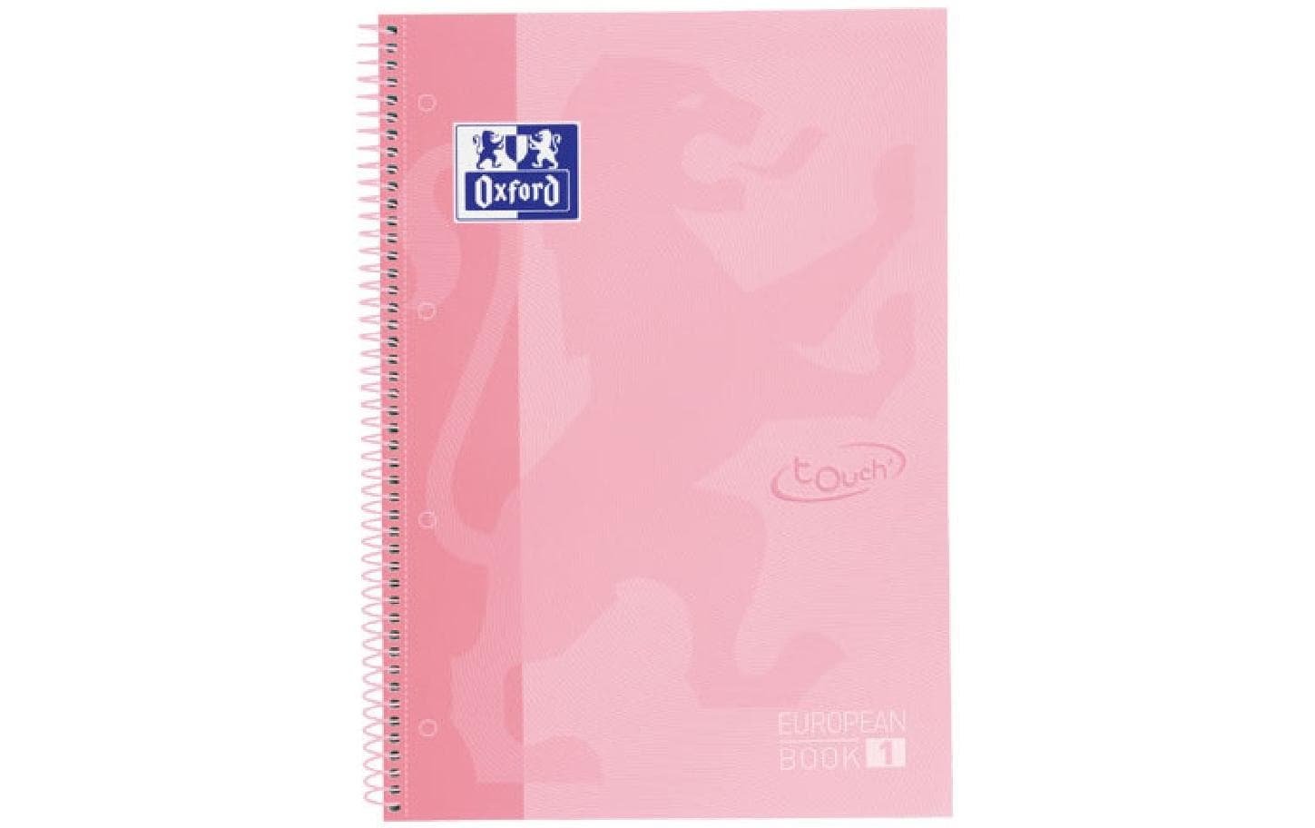 Oxford Schreibblock School Touch A4+, kariert, Pastellrosa