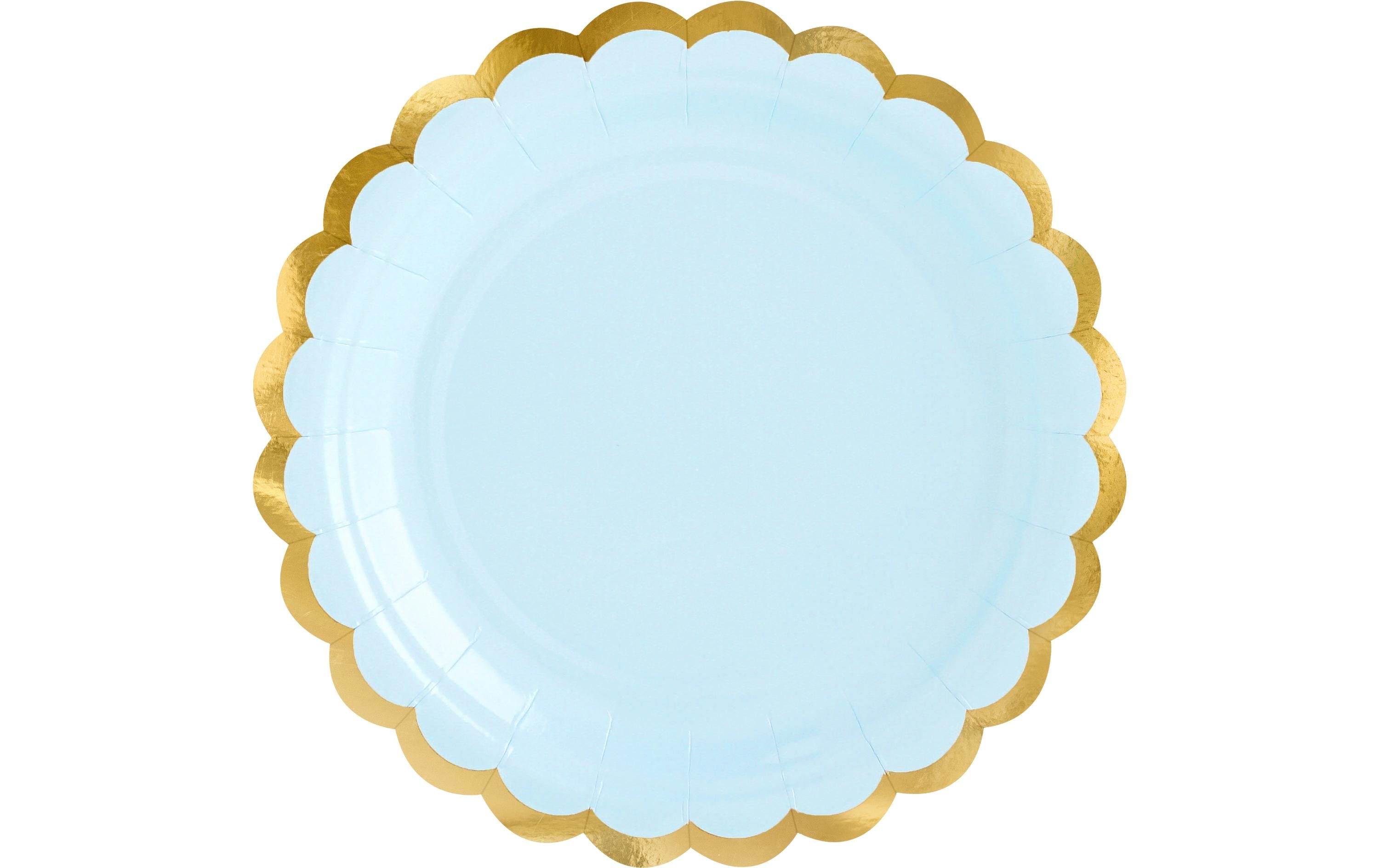 Partydeco Einwegteller Blau, 18 cm, 6 Stück