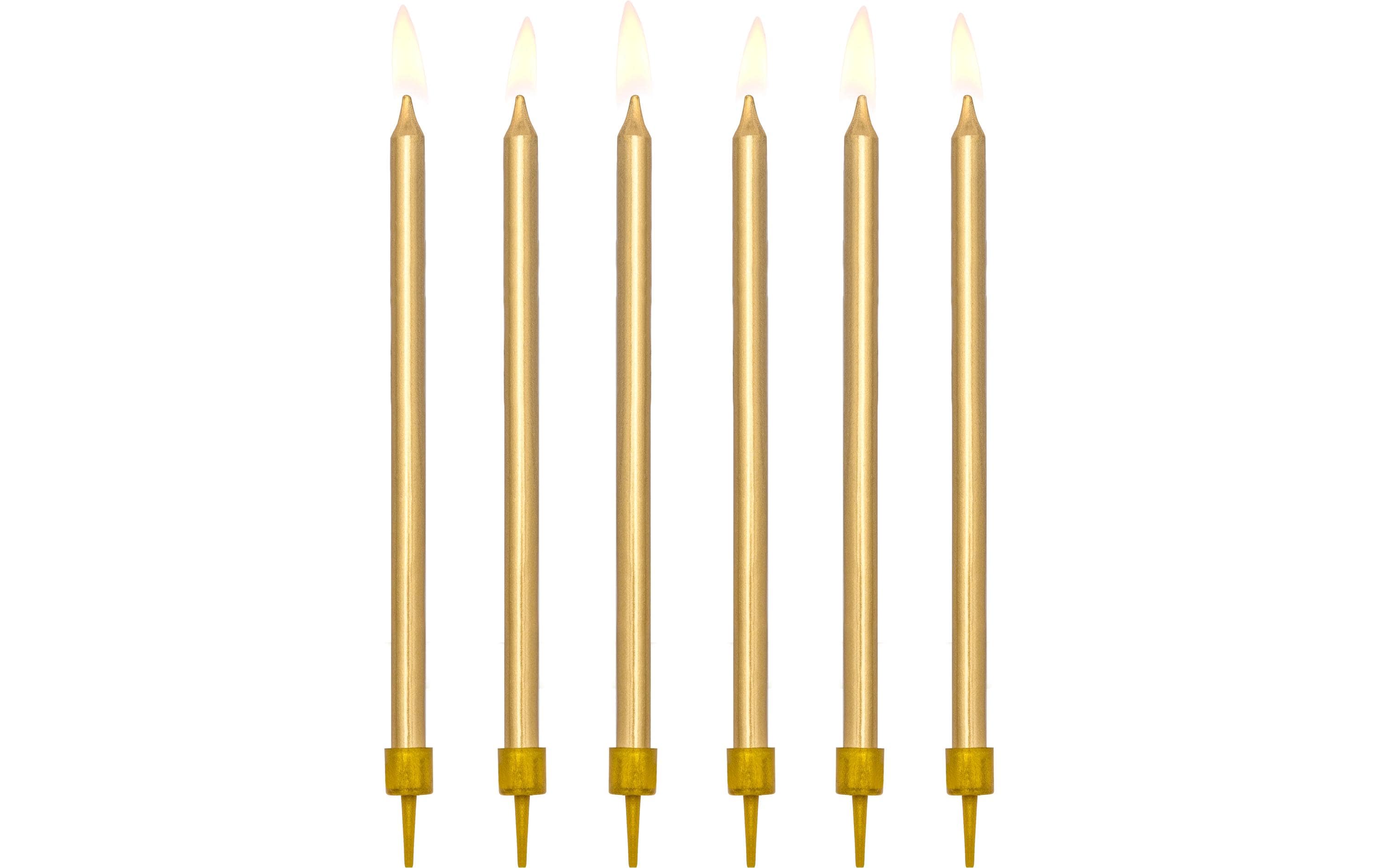 Partydeco Kerze 12.5 cm, 12-teiig, Gold