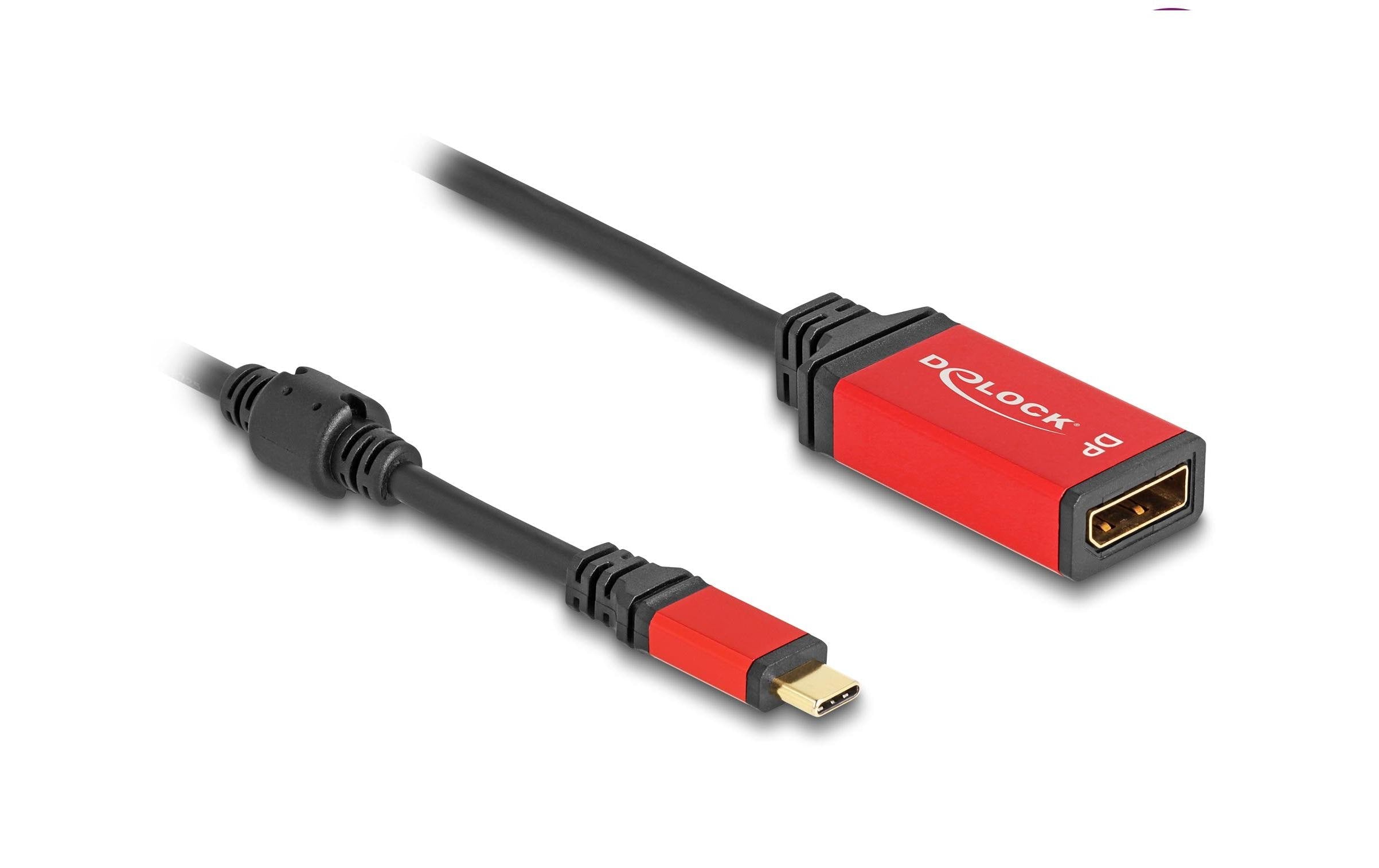 Delock Verlängerungskabel 8K 30Hz USB Type-C - DisplayPort, 0.2 m