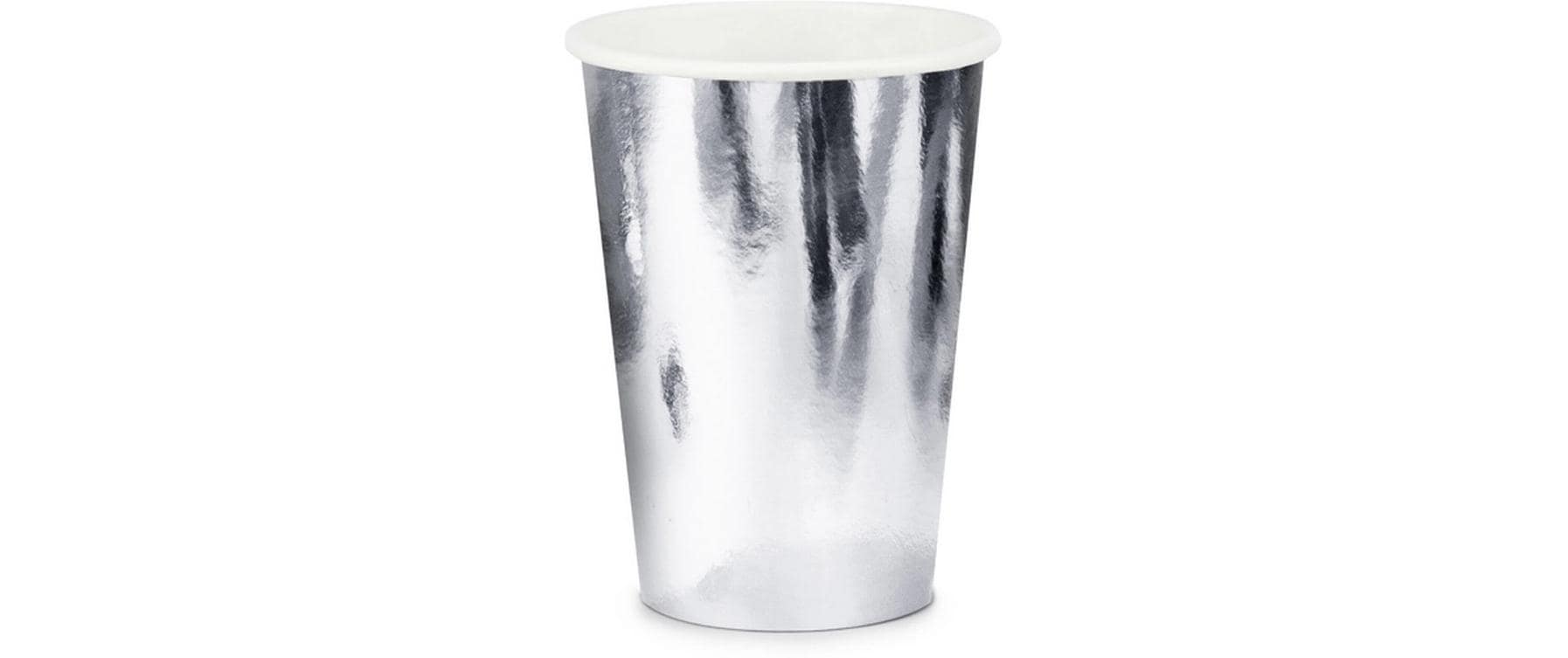 Partydeco Einwegbecher Uni 220 ml, 6 Stück, Silber