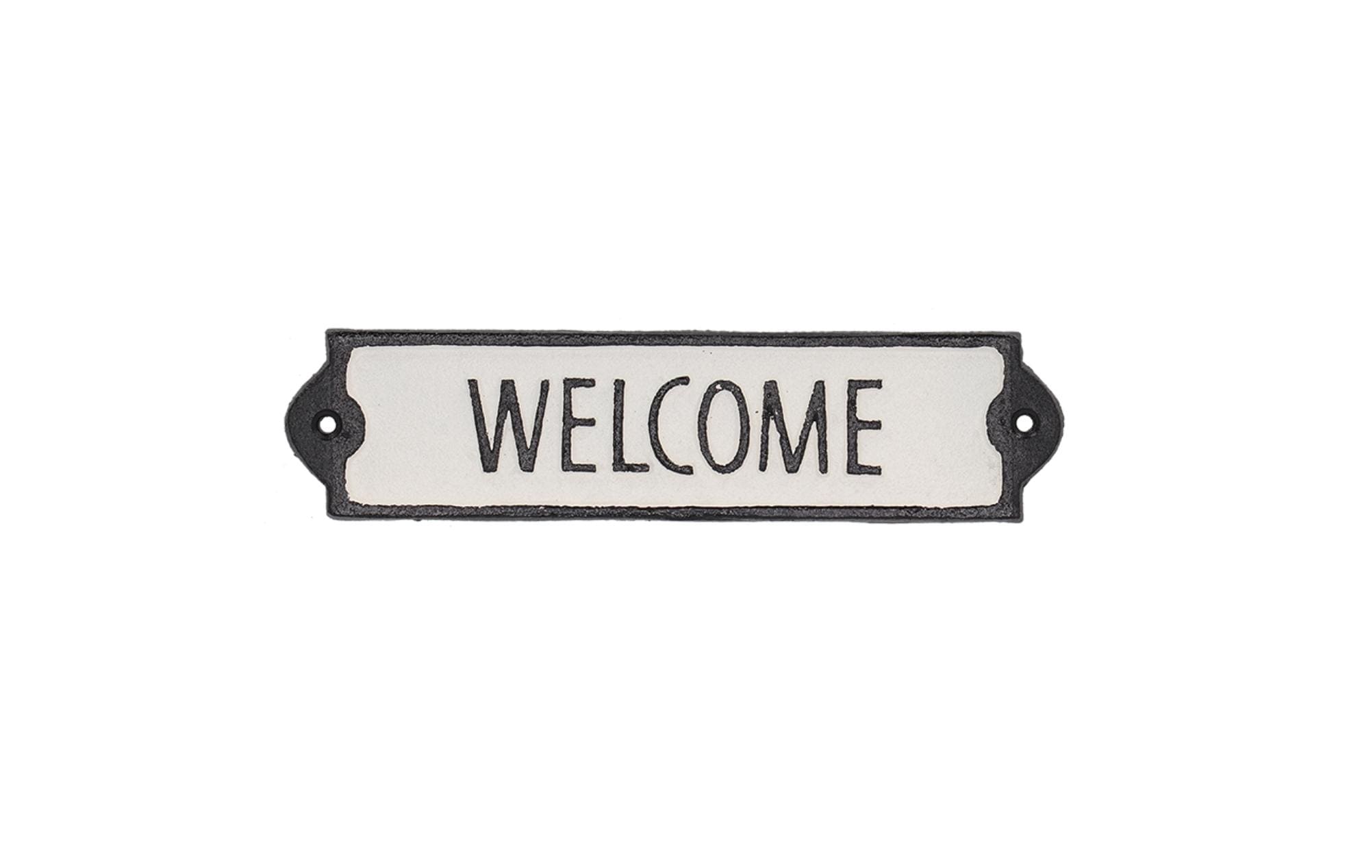 Esschert Design Wandschild Welcome 21.2 cm, Schwarz/Weiss