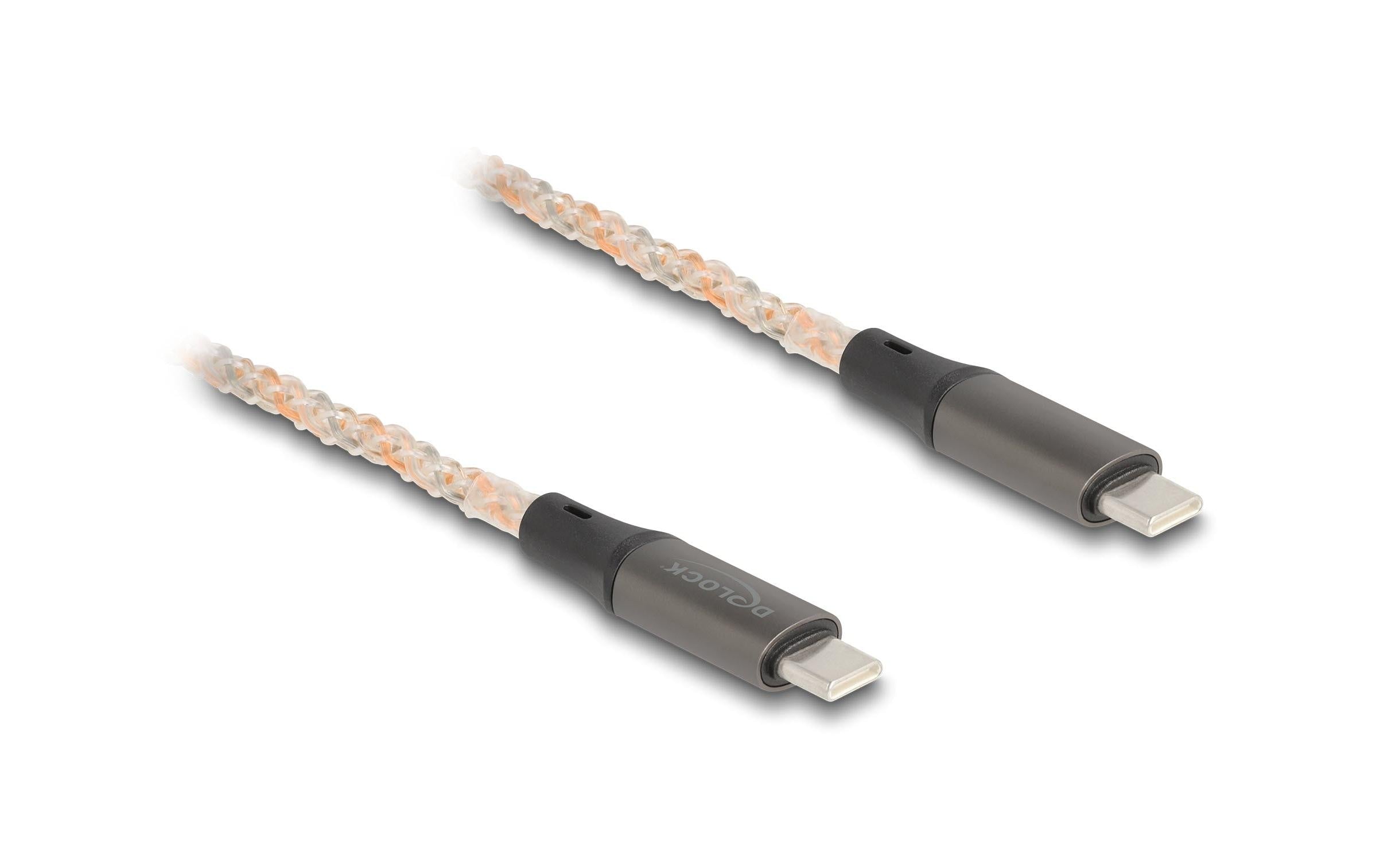 Delock USB 2.0-Kabel RGB Beleuchtung, PD 3.0, USB C - USB C 1.2 m