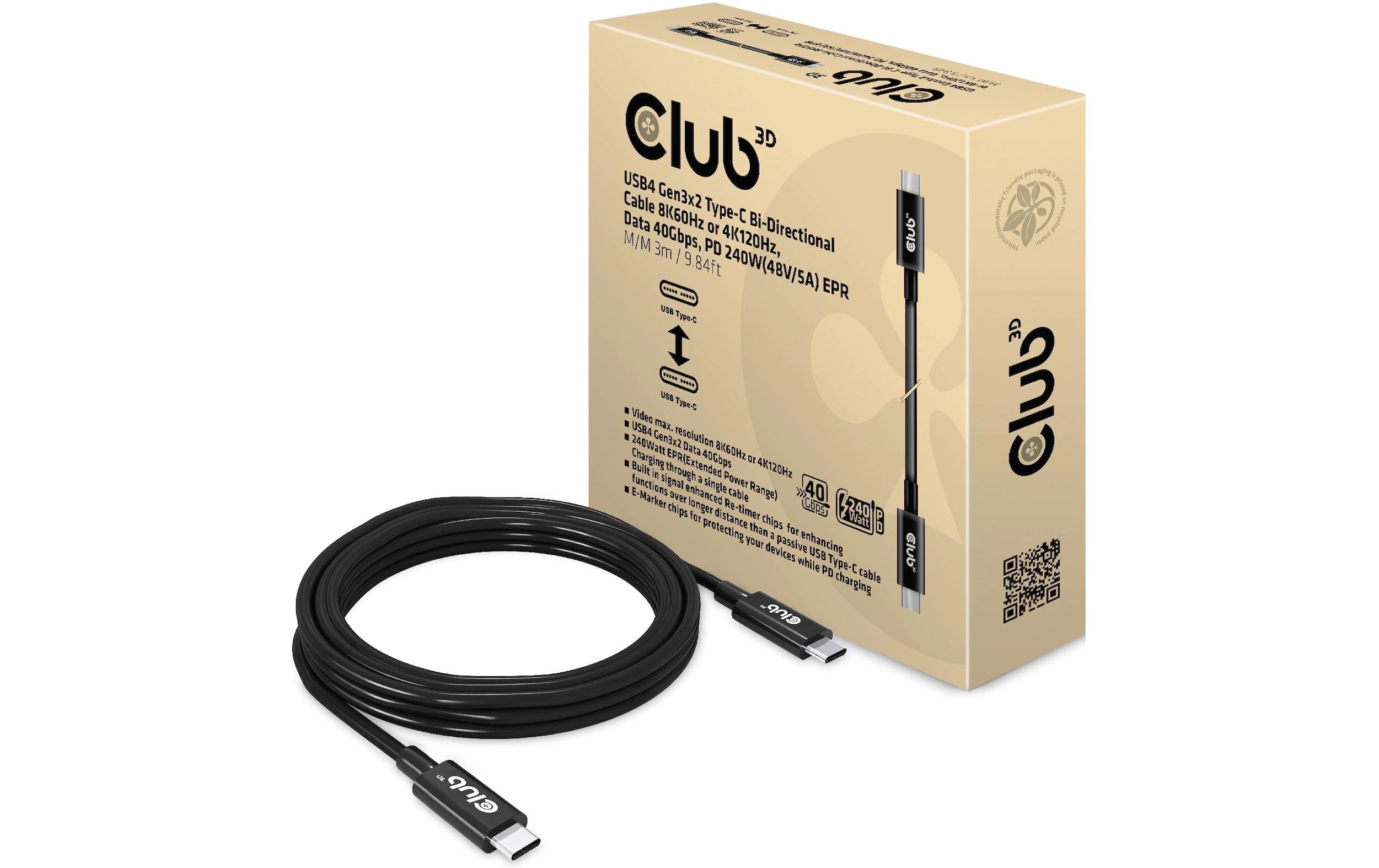 Club 3D USB-Kabel CAC-1579 USB C - USB C 3 m