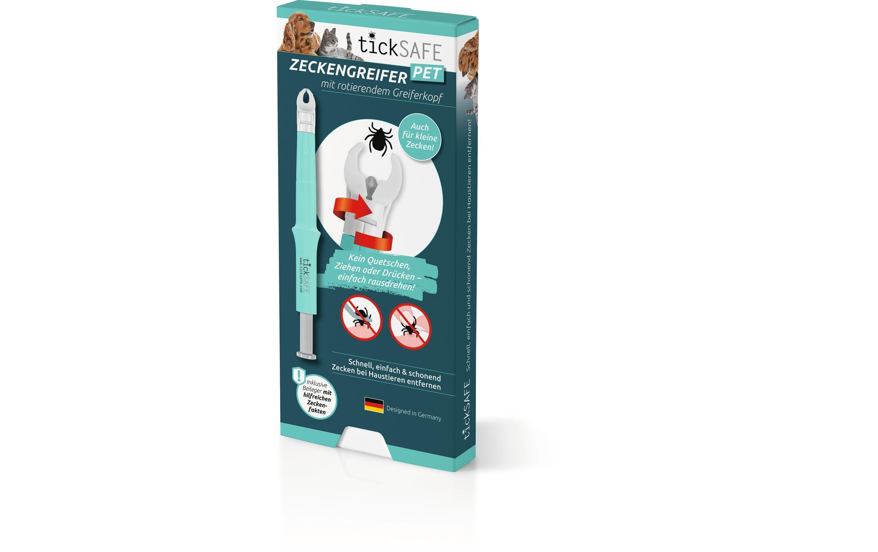 Ticksafe Erste-Hilfe-Set Rotierender Zeckengreifer Tier