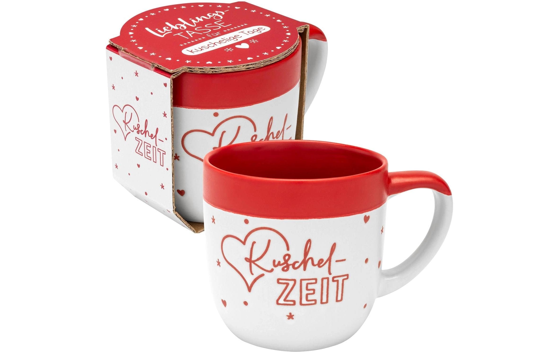 Sheepworld Universaltasse Kuschelzeit 400 ml, 1 Stück, Rot/Weiss