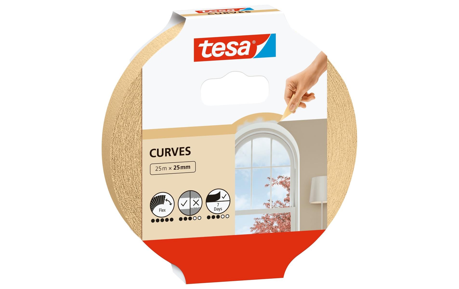 tesa Malerkrepp Kurven, 25 m x 25 mm