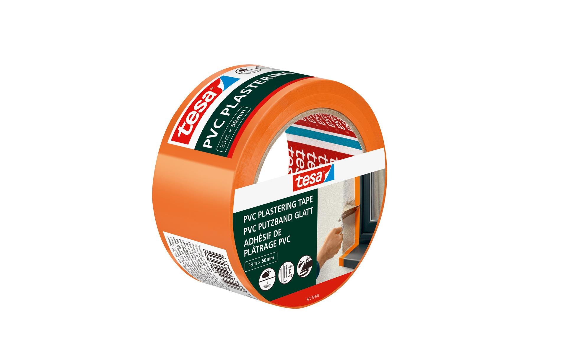 tesa PE Putzband, Orange, 33 m x 50 mm