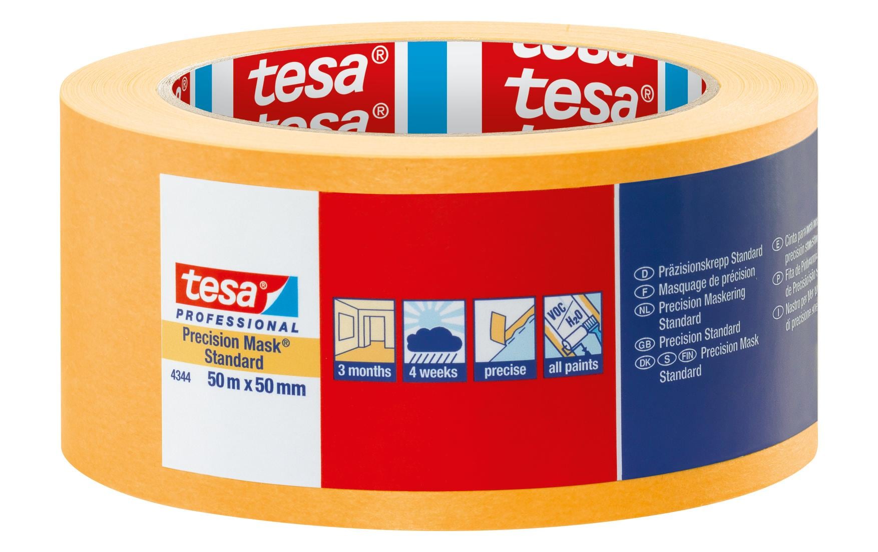 tesa Abdeckband Professional 4344, 50 m x 50 mm