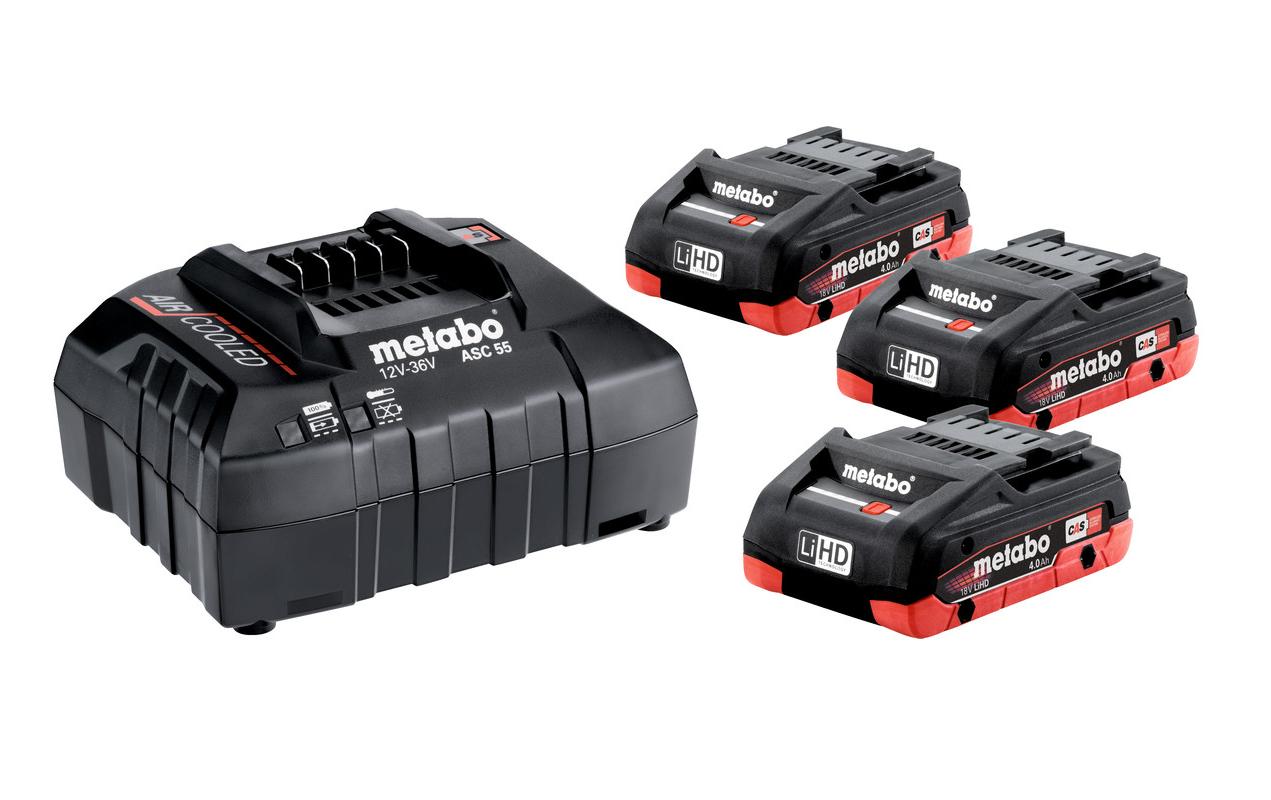 Metabo Akku und Ladegerät 3 x LIHD 4.0 Ah