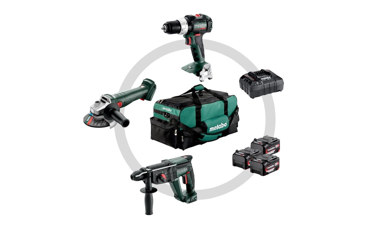 Metabo Combo Set 3.1, SB 18 LT BL + W 18 L 9-125 + KH 18 LTX 24
