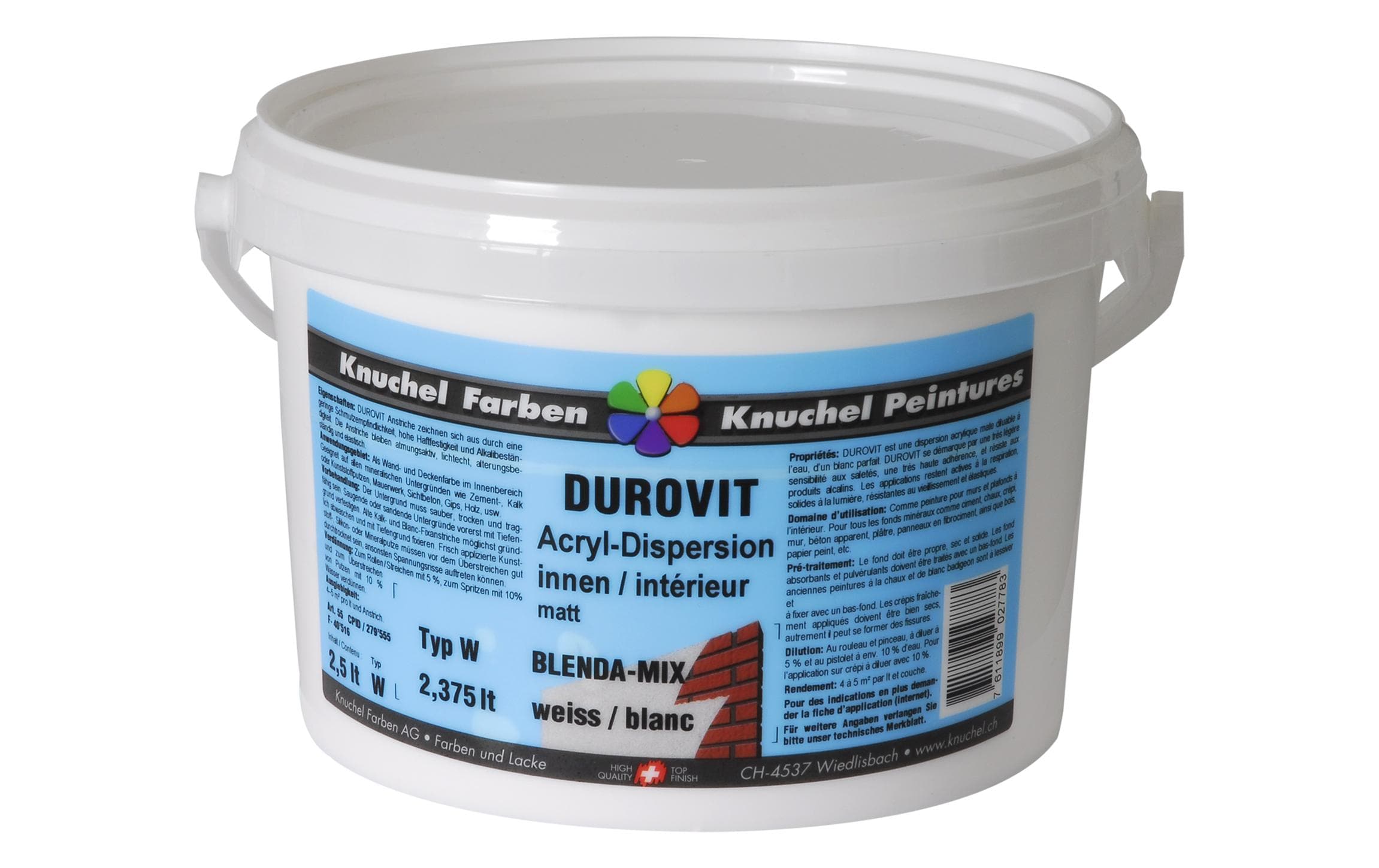 Knuchel Innendispersion Durovit-Mix 2.5 l Weiss