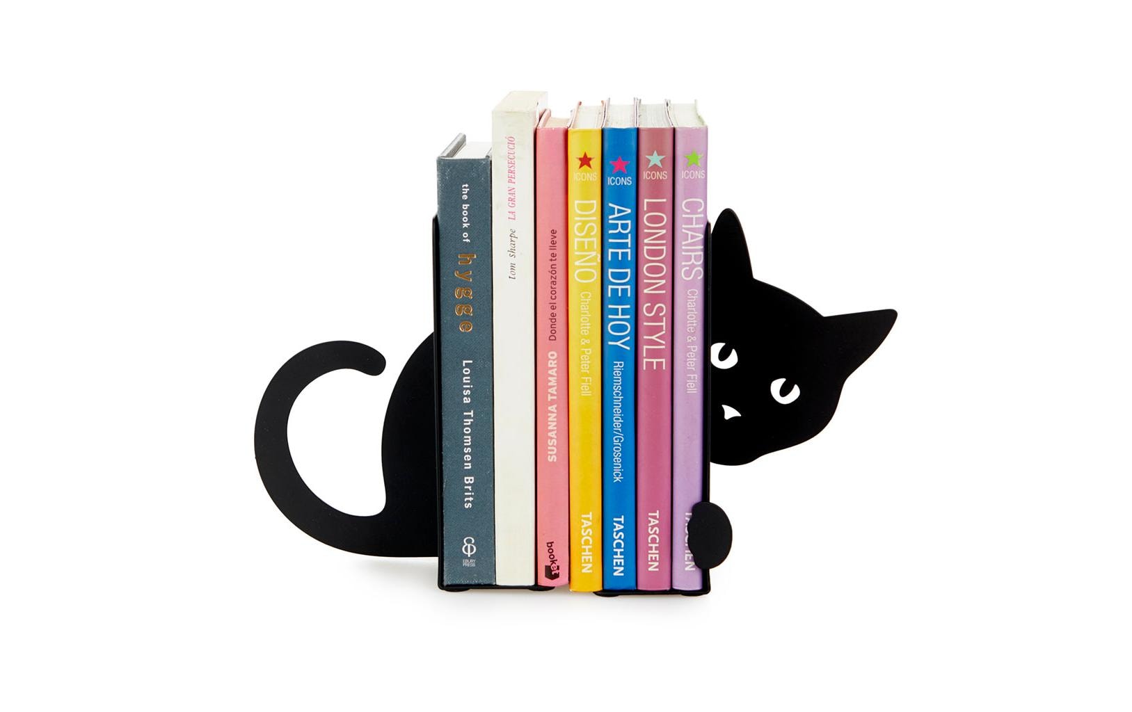 Trendform Buchstütze Katze Schwarz