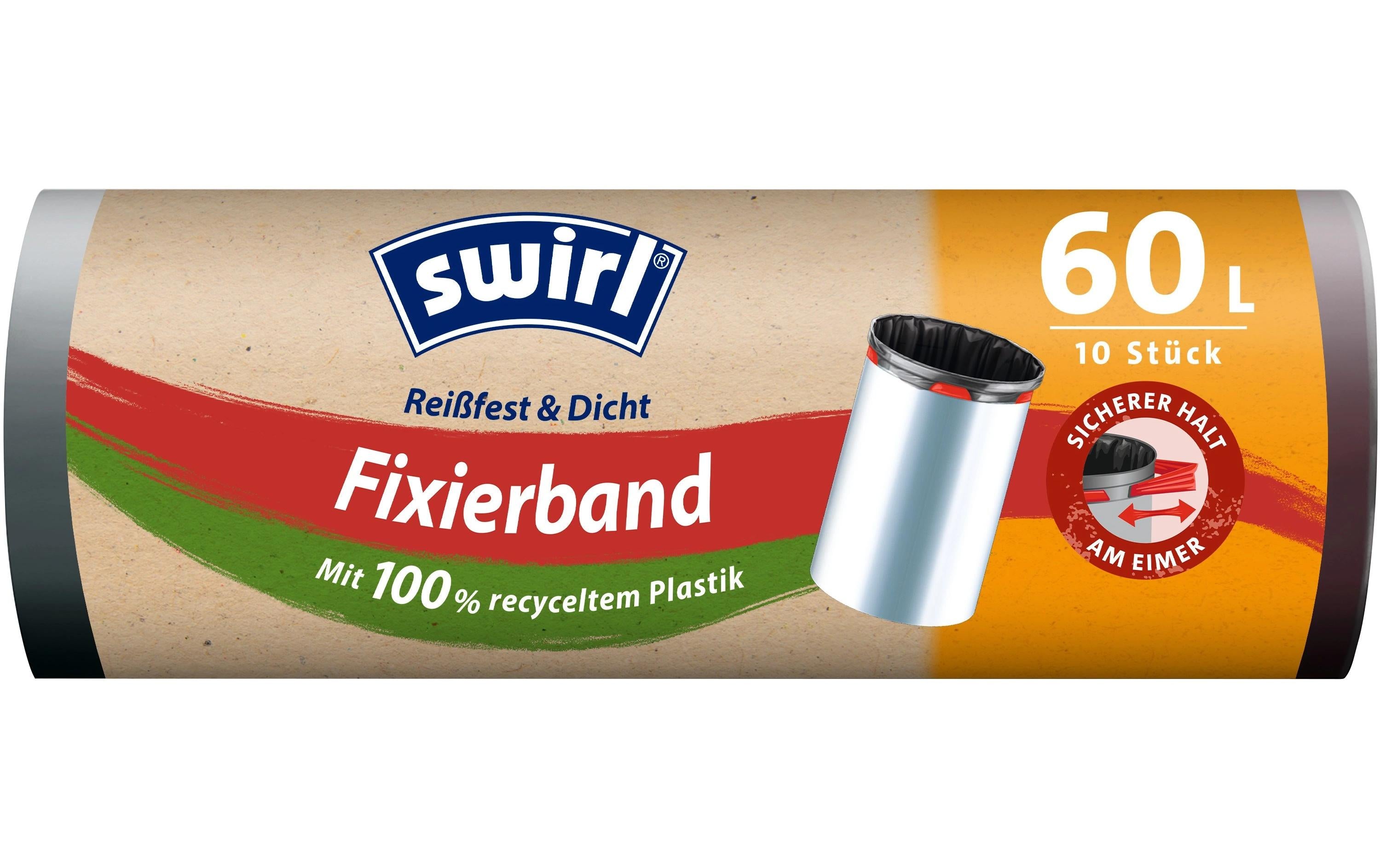 Swirl Müllbeutel mit elastischem Zugband 60 l, 10 Stück