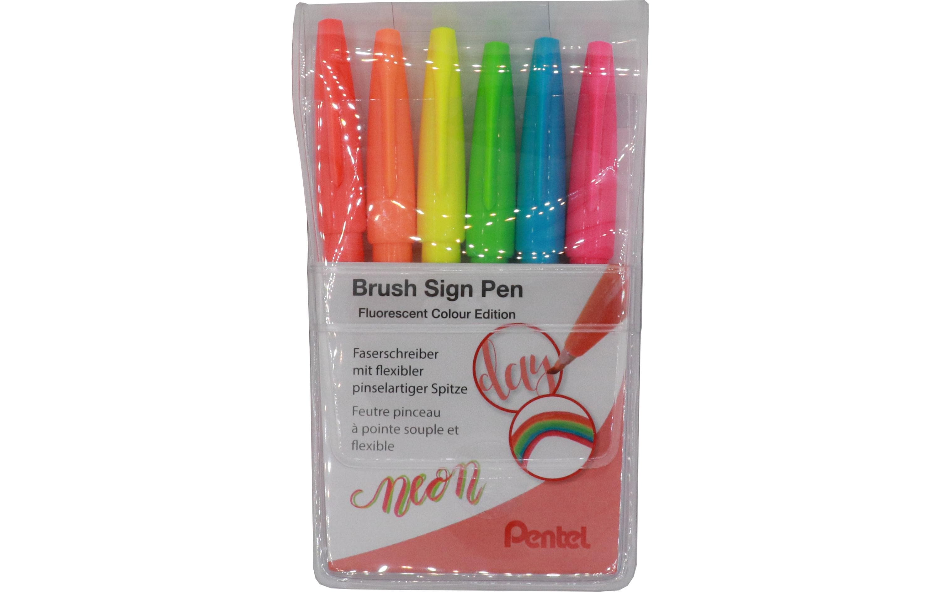 pentel Filzstift Brush Sign Pen 6 Stück