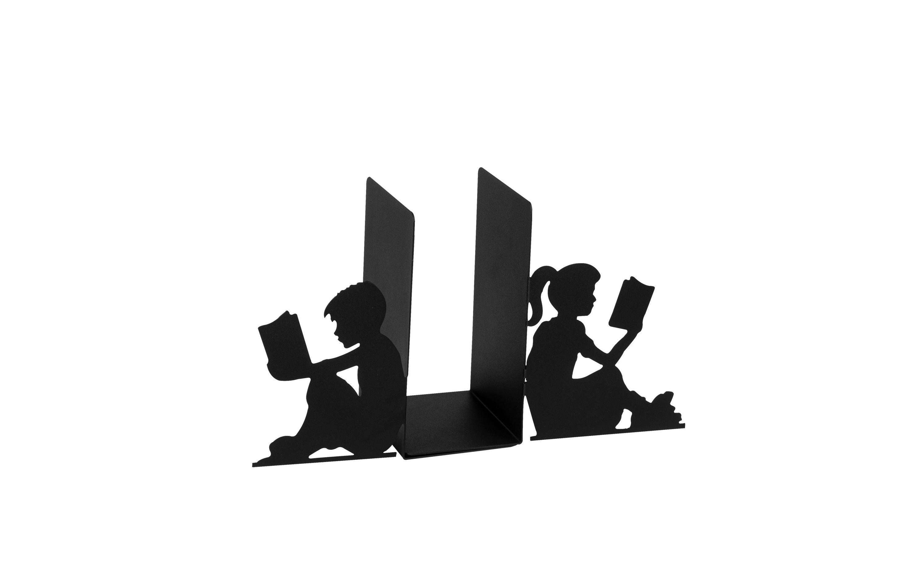 Wallxpert Buchstützen-Set Kinder Schwarz