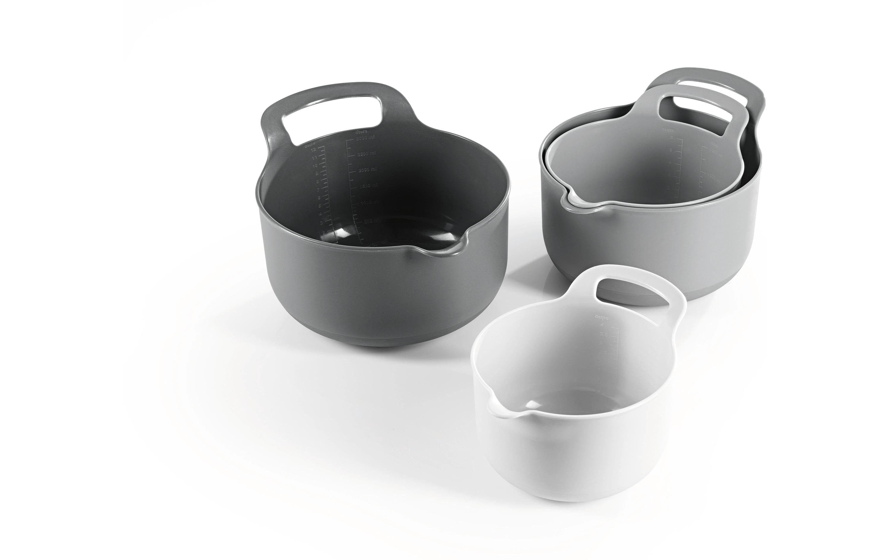GOURMETmaxx Schüssel 4-teilig, , 1 Stück, Grau/Schwarz/Weiss