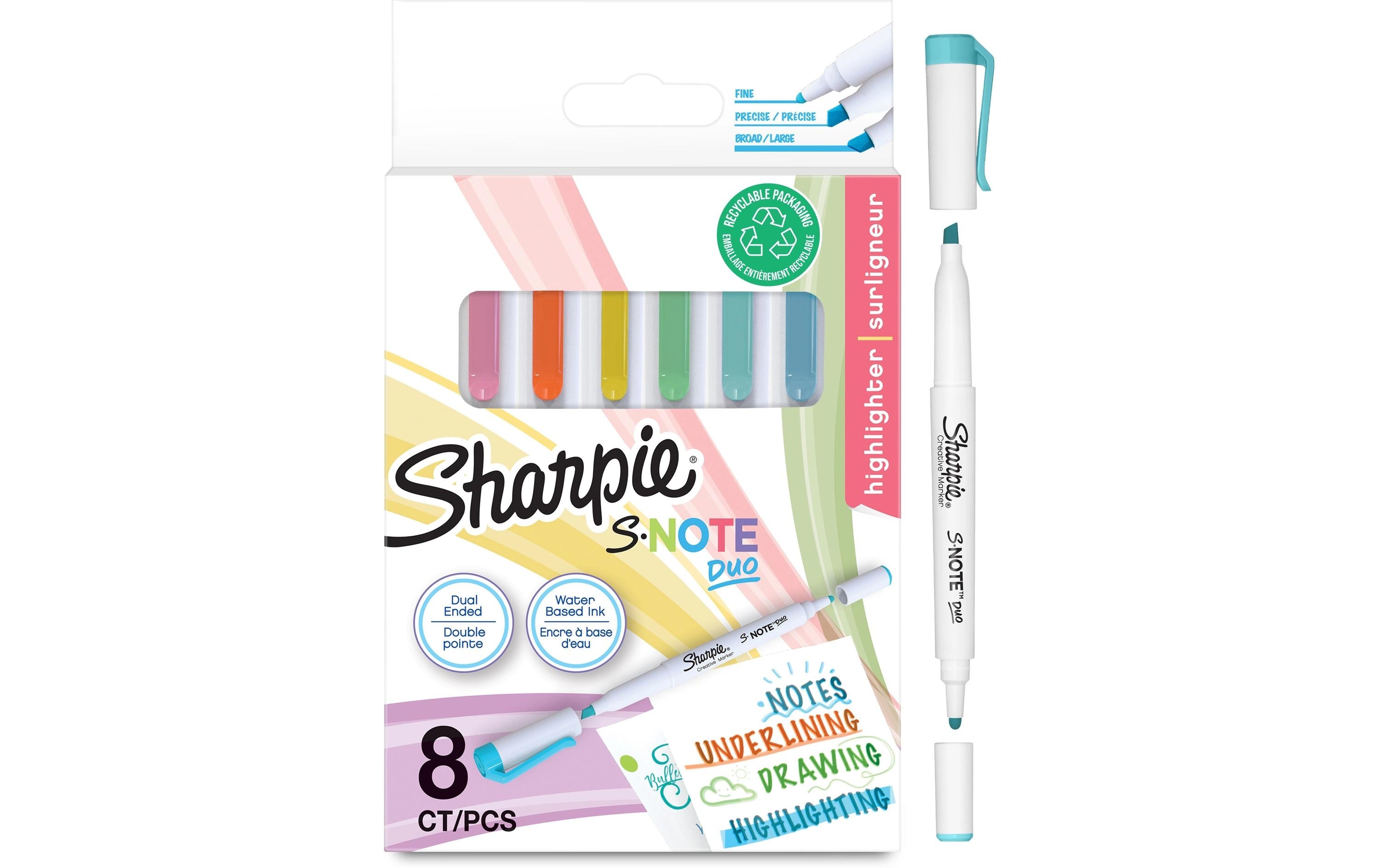 Sharpie Fasermaler S-Note Duo 8 Stück
