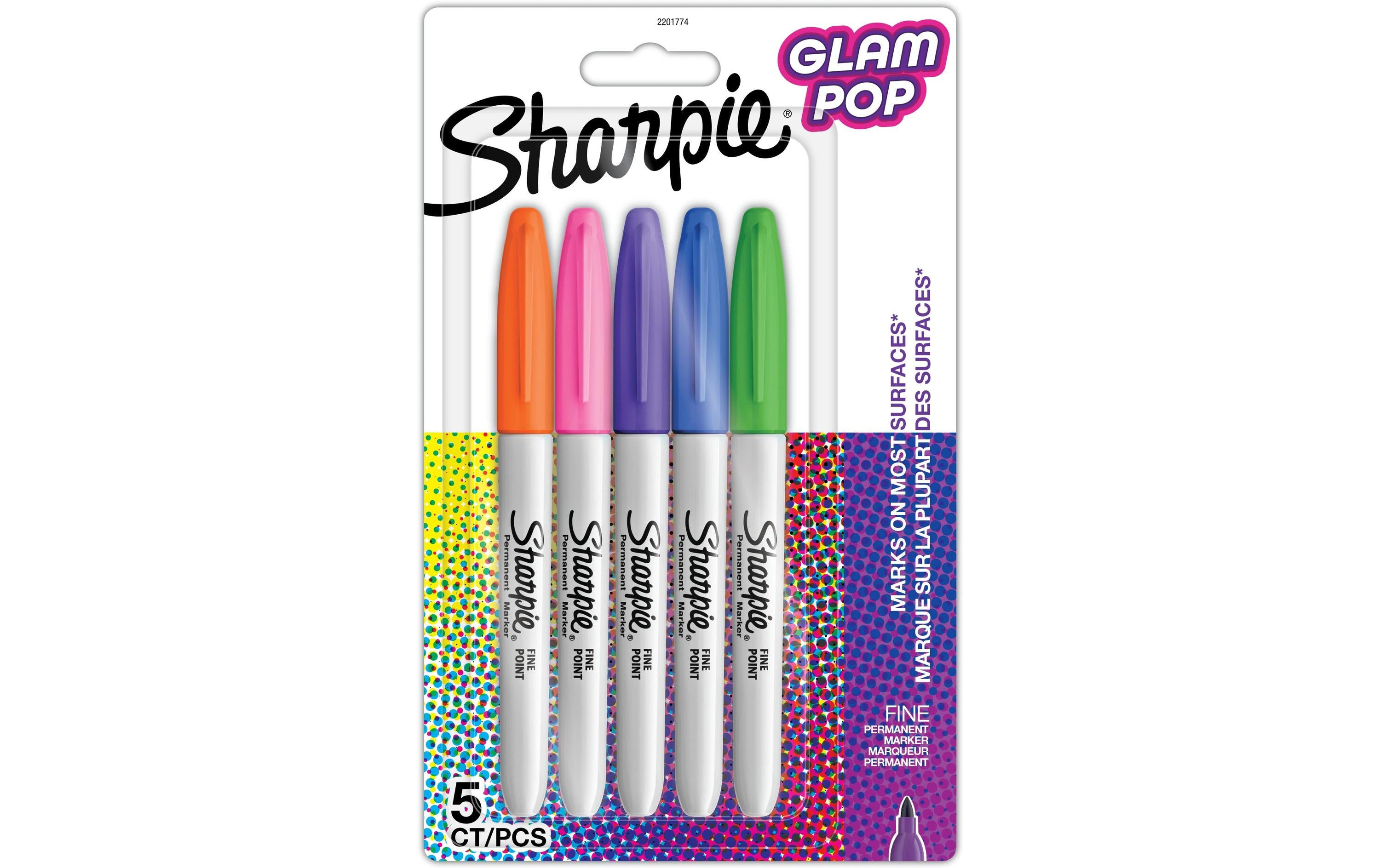 Sharpie Fasermaler S-Note Glam Pop Permanent, 5er Pack