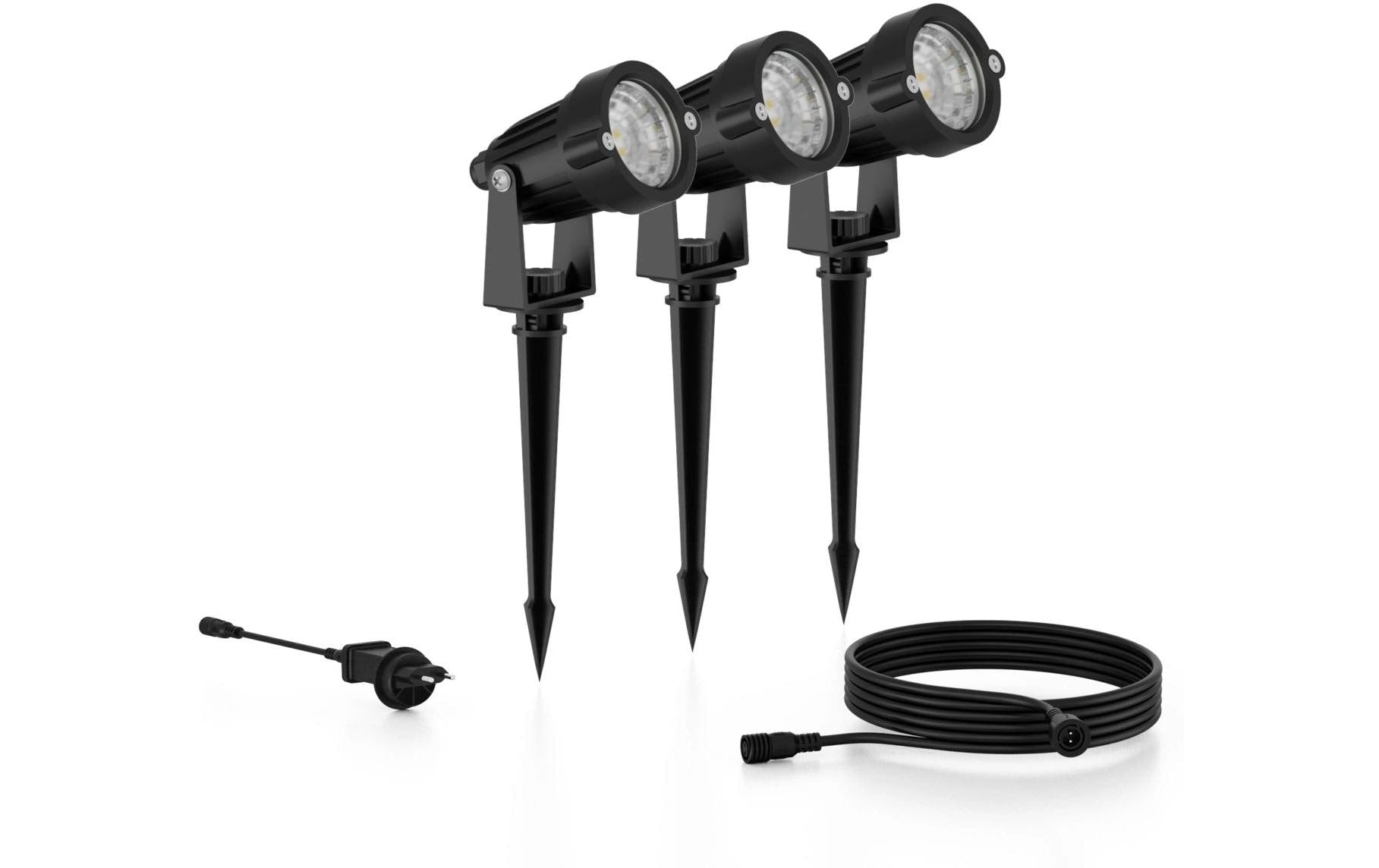 Philips Outdoor Niedervolt Caper Spots CH 3x1.5W, 2700 K, Schwarz