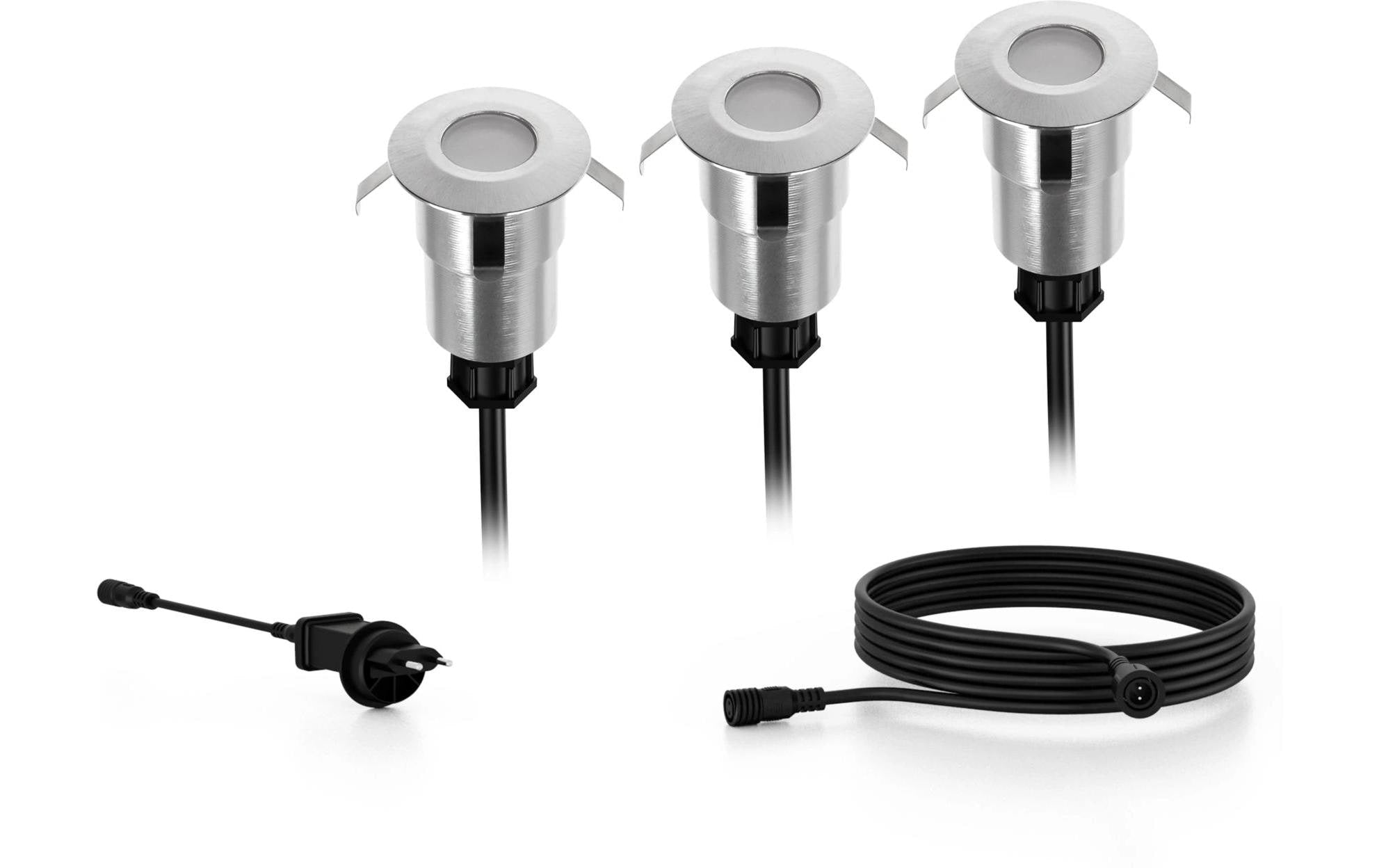 Philips Outdoor Niedervolt Spore Bodenspot CH 3x1W, 2700K, Edelstahl