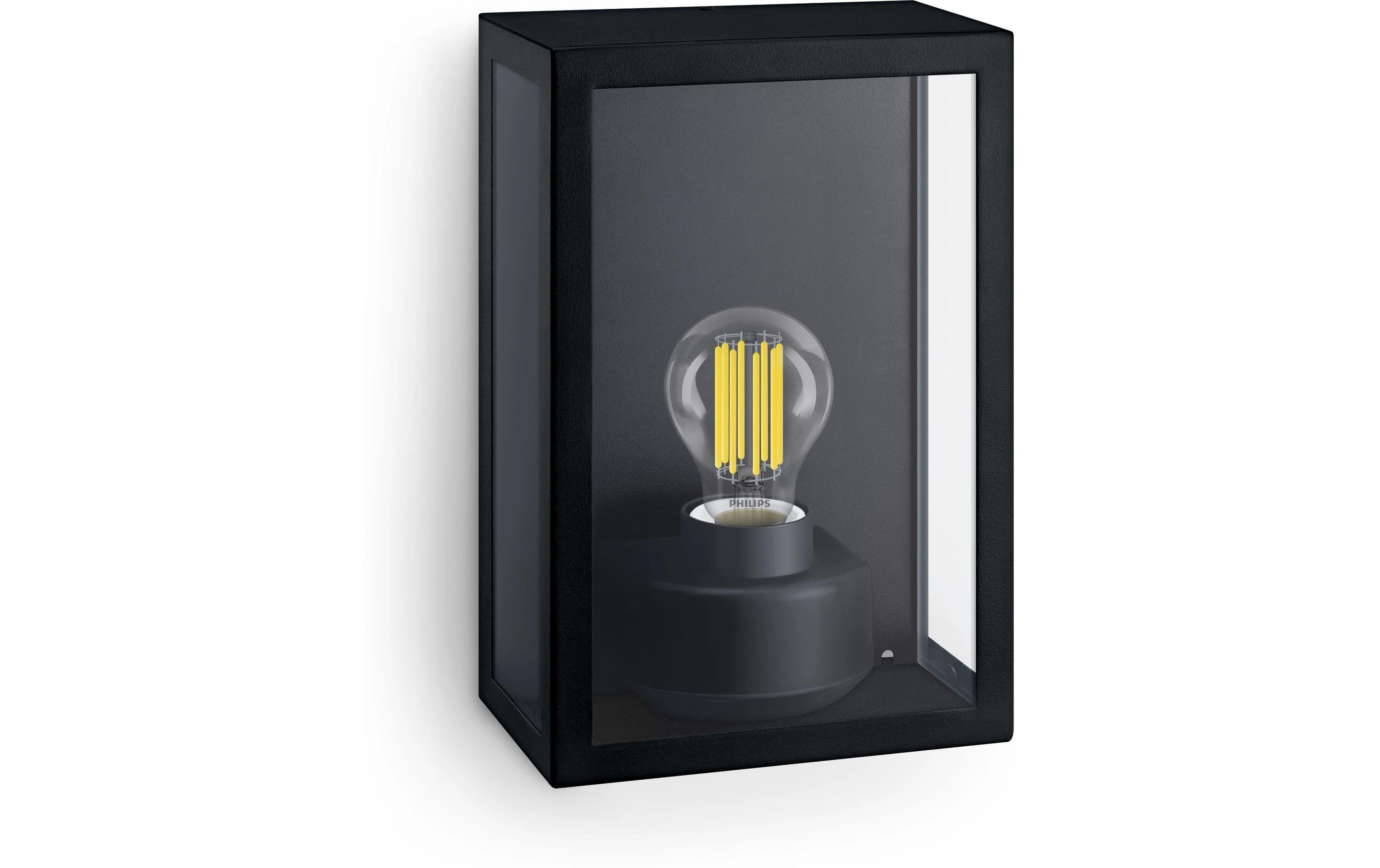 Philips Alzor Wandleuchte eckig, max. 25W, exkl. LM, schwarz