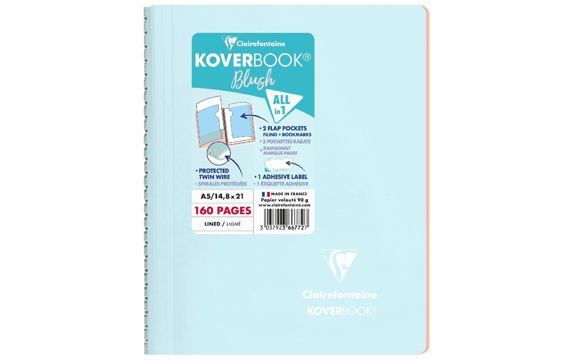 Clairefontaine Notizbuch Blush A5, liniert, Eisblau