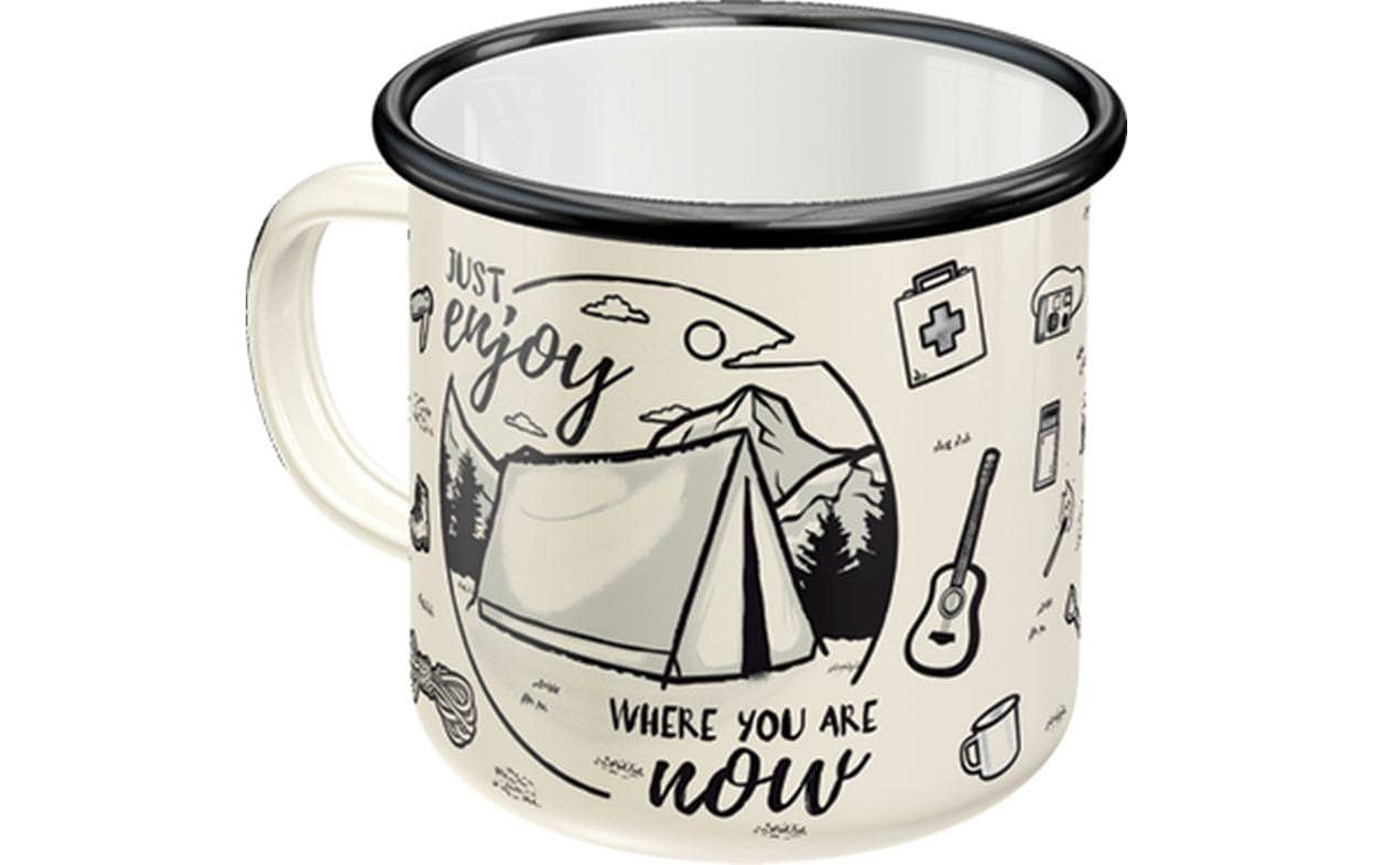 Nostalgic Art Universaltasse Enjoy 360 ml, 1 Stück, Schwarz/Weiss