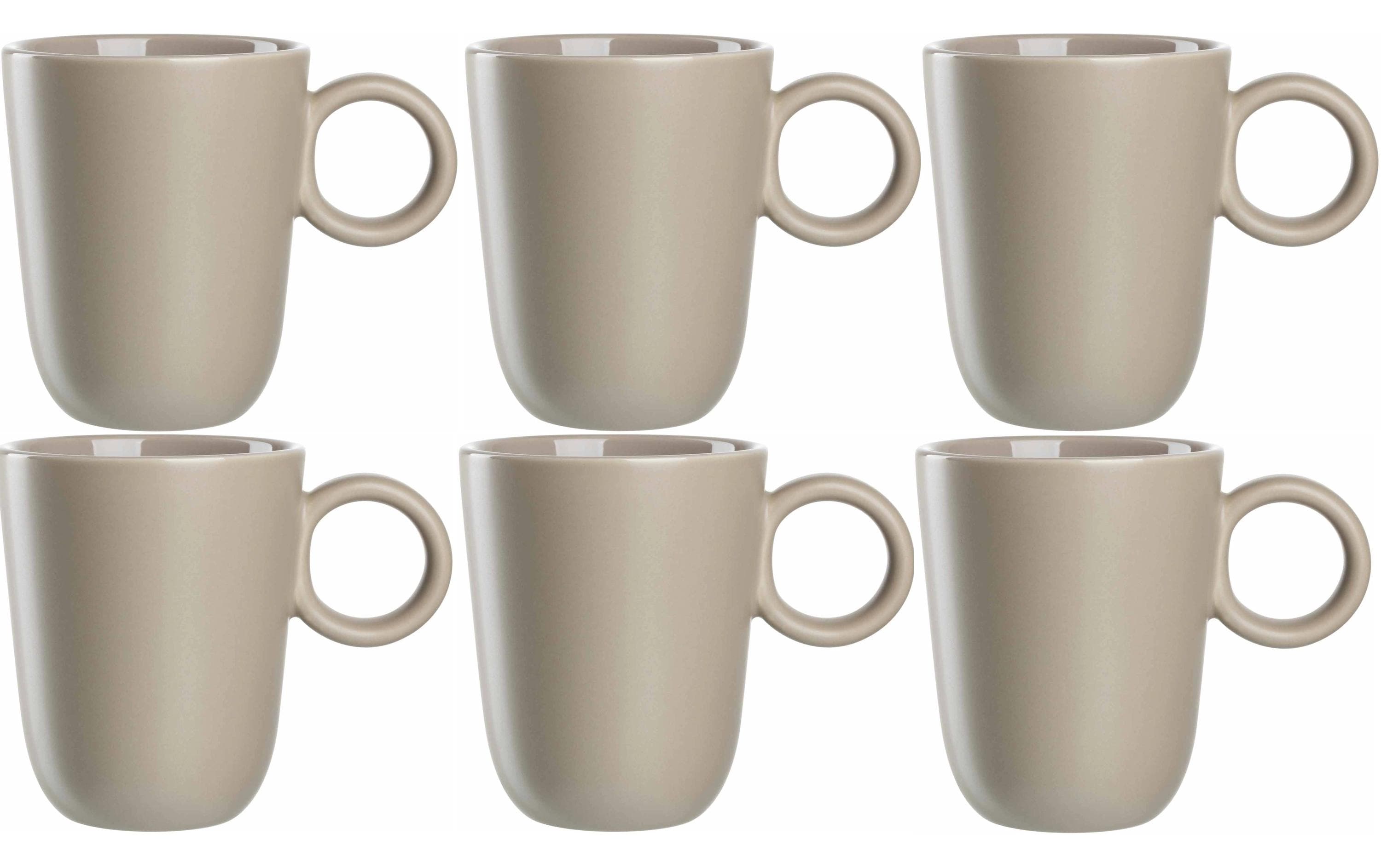 Leonardo Kaffeetasse Roma 400 ml, 6 Stück, Beige