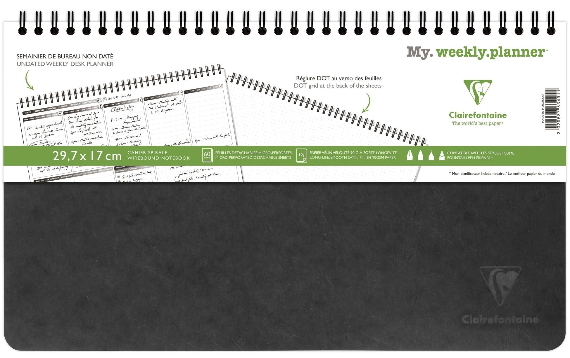 Clairefontaine Wochenplaner Age Bag My Weekly Schwarz