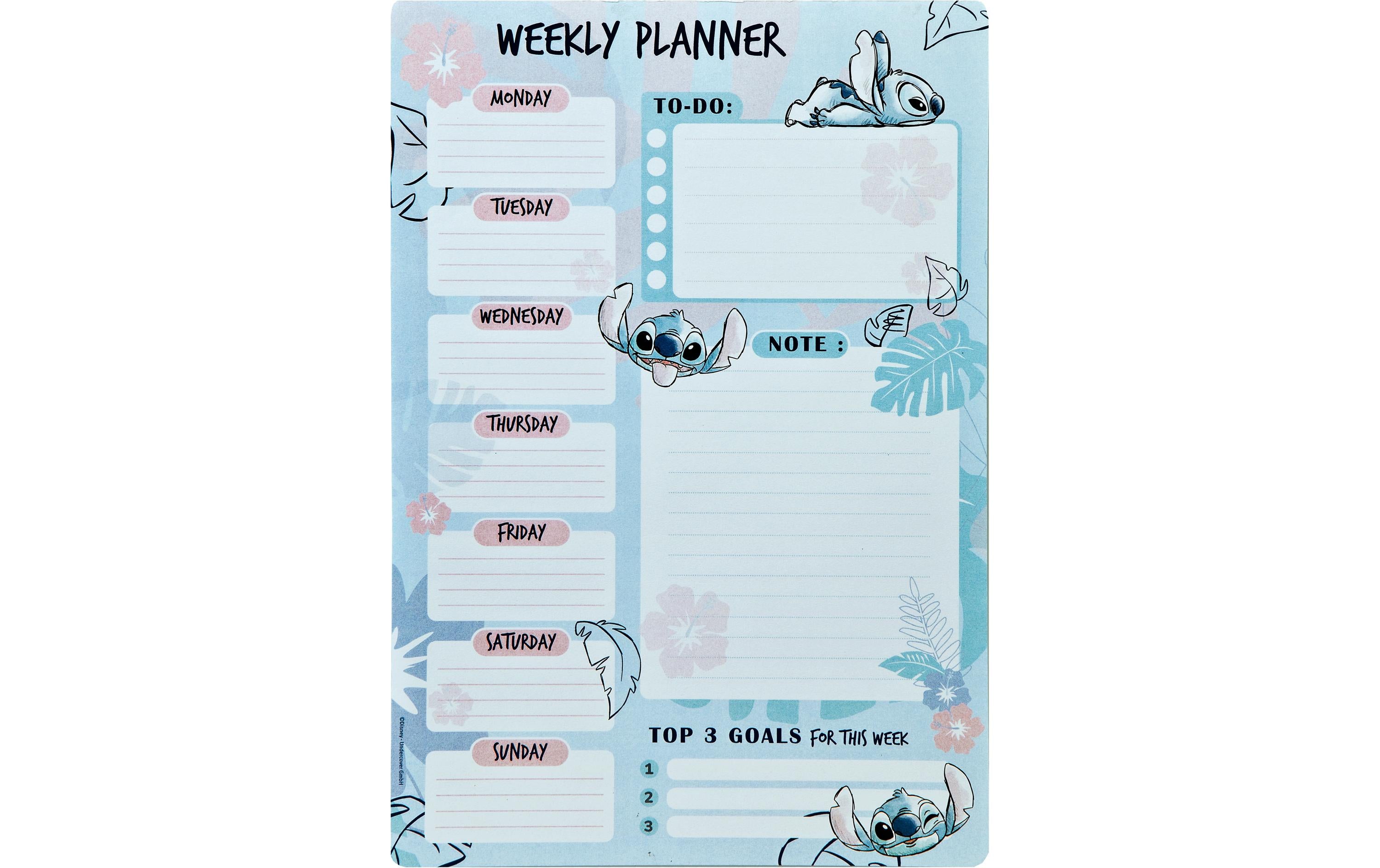 Undercover Wochen-Notizkalender Lilo & Stitch 52 Blatt, 19 x 28 cm
