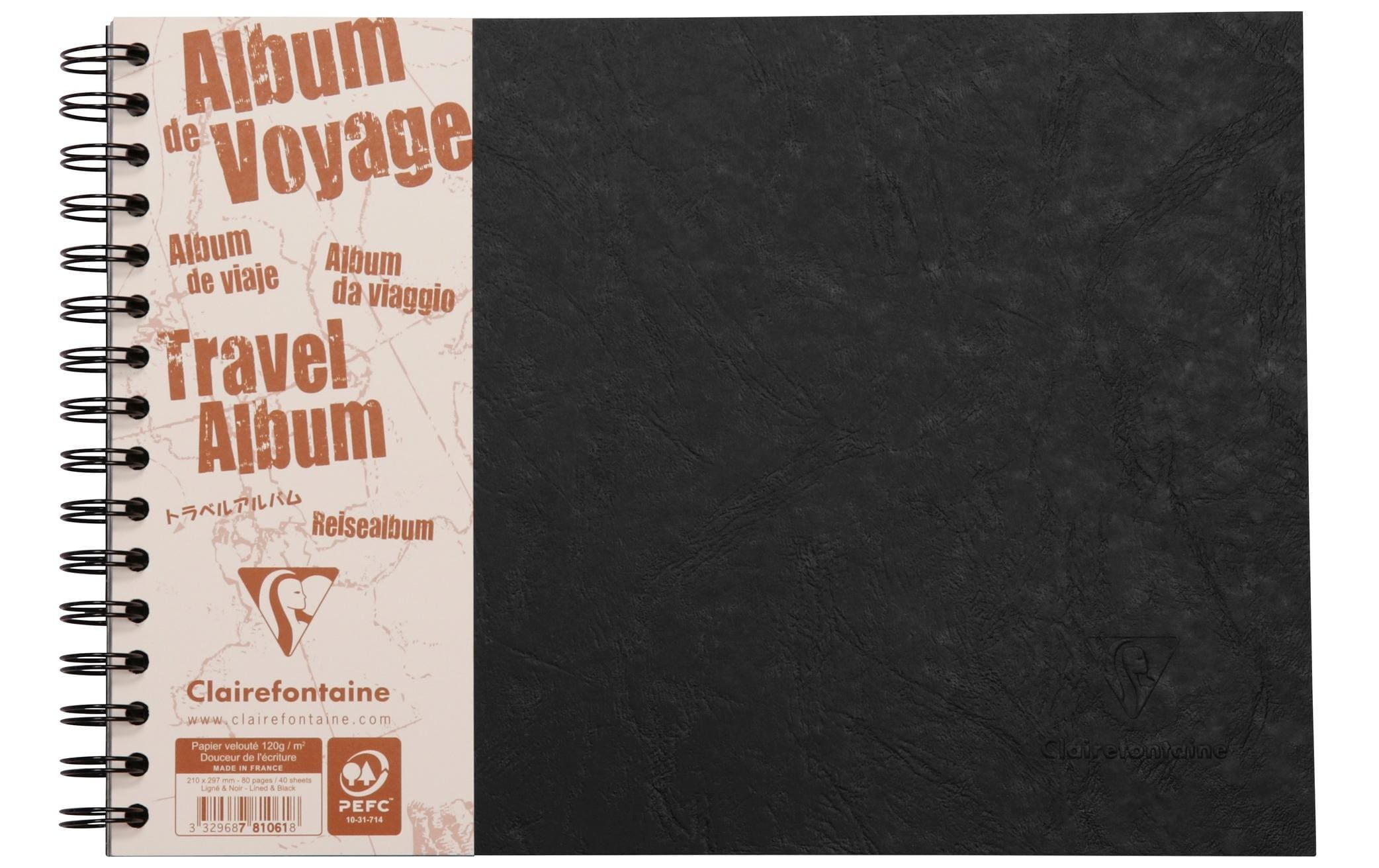 Clairefontaine Fotoalbum AgeBag A4 quer, 40 Blatt, Schwarz